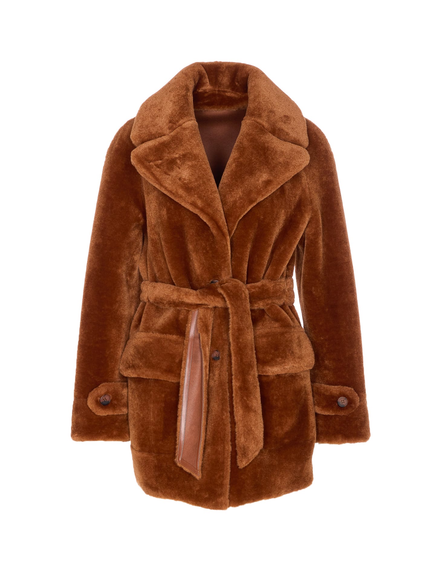 Urbancode Belted Reversible Coat In Brown