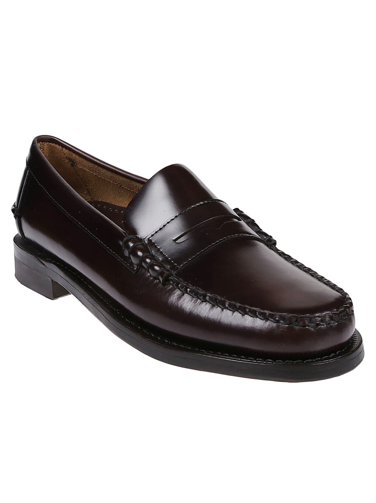 Shop Sebago Classic Dan Loafers In Brown Burgundy