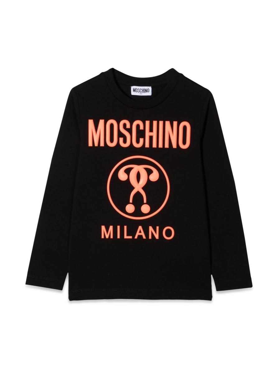 Moschino Felpa Double Question Mark In Black