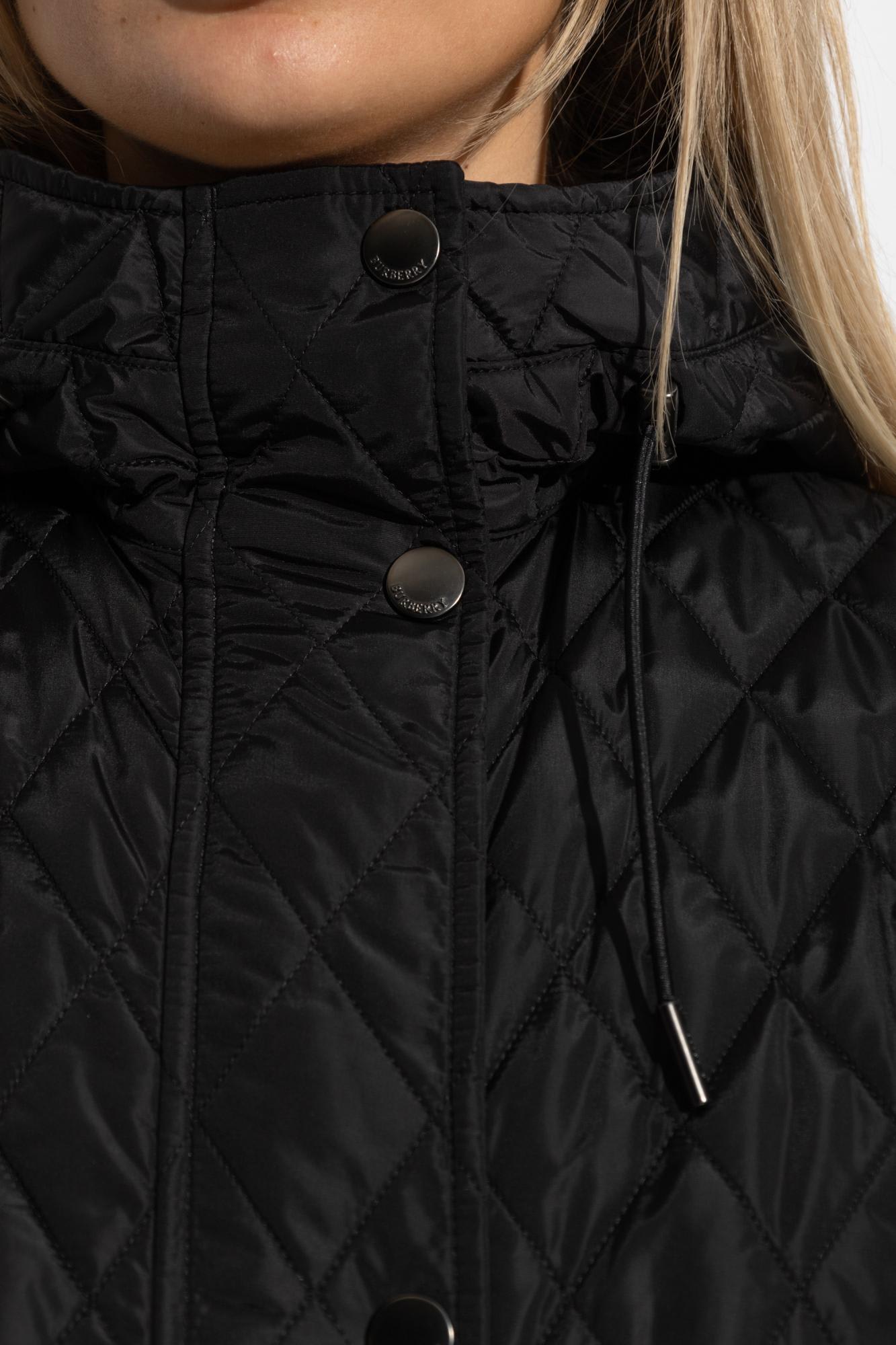 Burberry Quilted Nylon Parka In Black