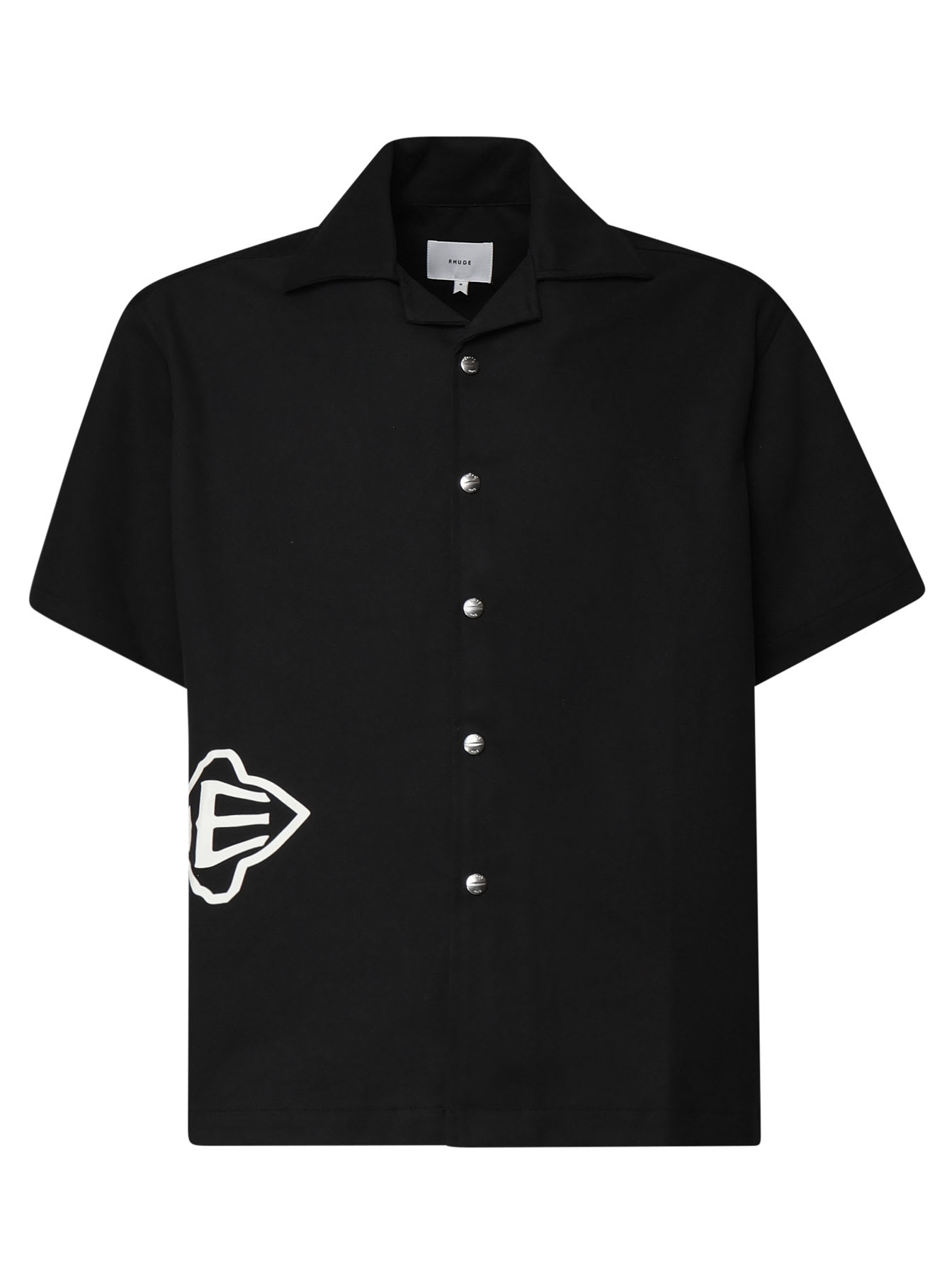 Shop Rhude Cross Logo Shirt In Black