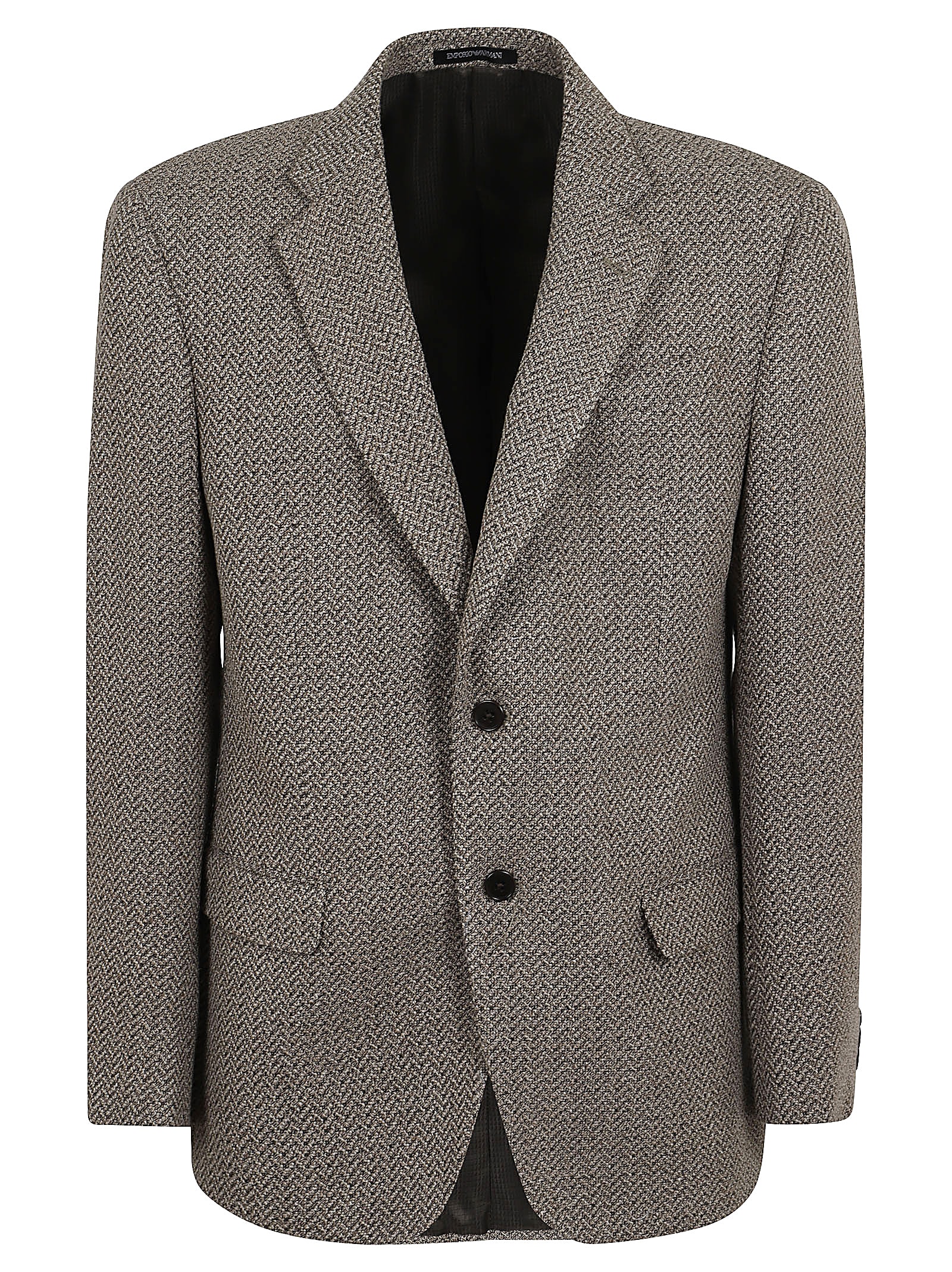 Shop Emporio Armani Blazer In Beige Scuro Melange