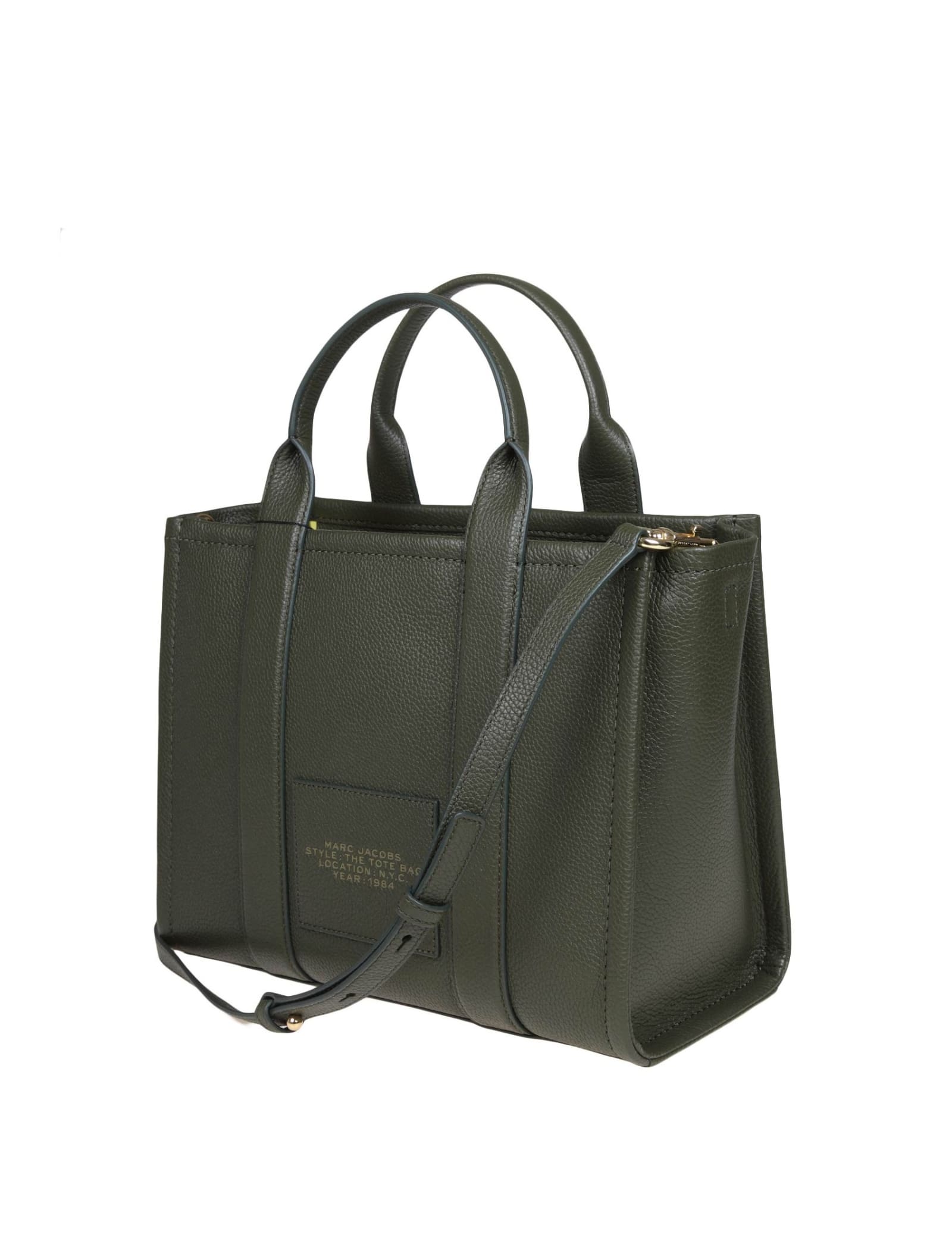 Shop Marc Jacobs Medium Tote In Green Leather In Forest