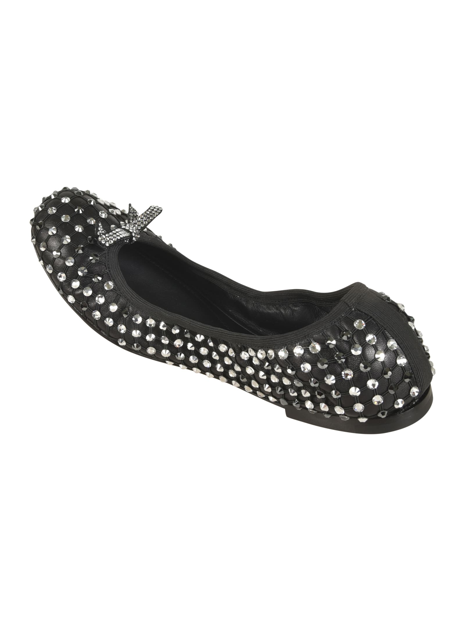 Shop René Caovilla Galaxia Ballerinas In Black