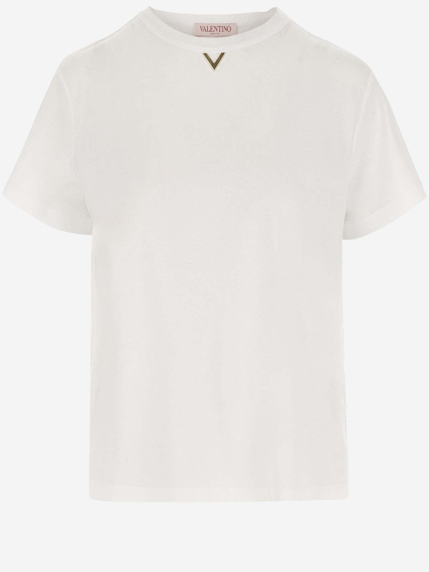 Valentino Cotton T-shirt With Logo In White
