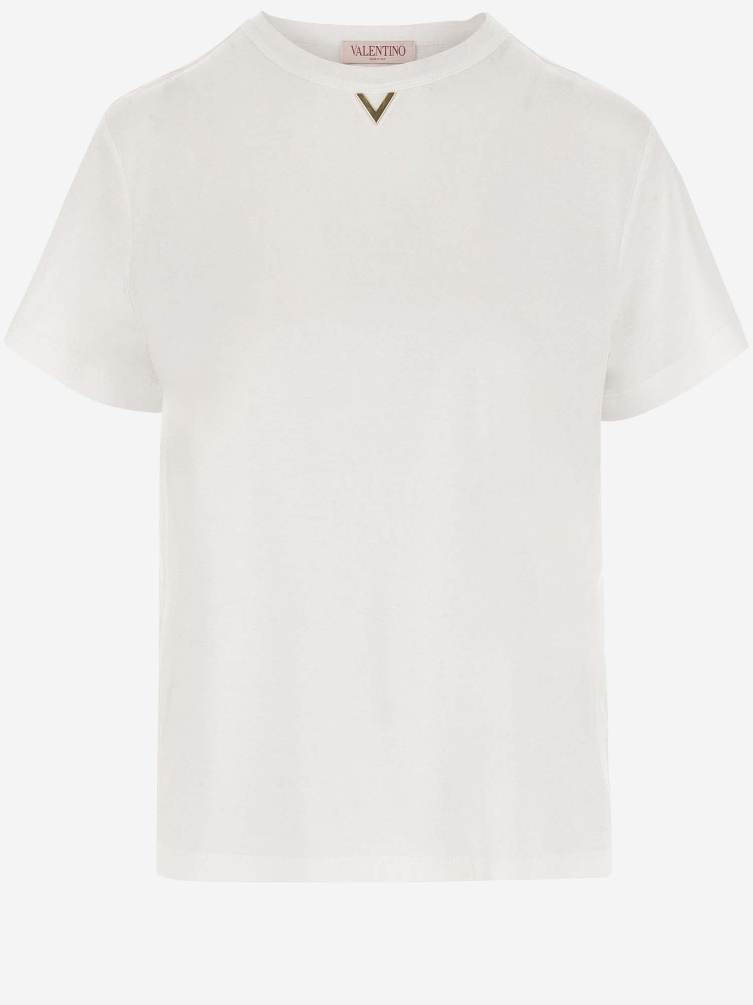 Shop Valentino Cotton T-shirt With Logo In White