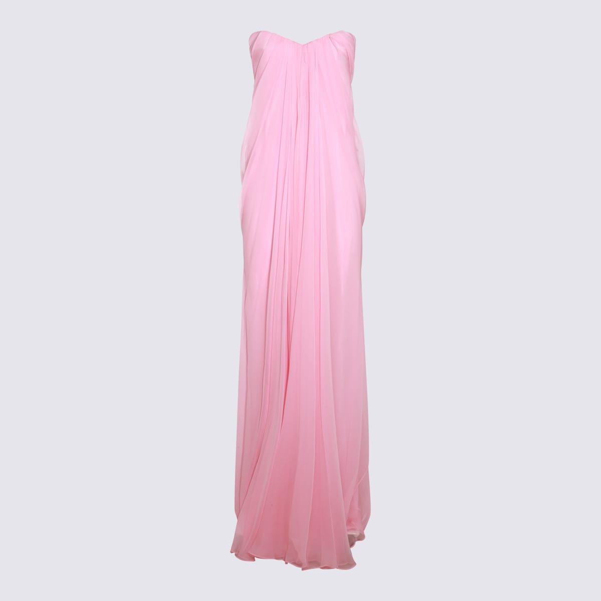 Alexander Mcqueen Pink Silk Dresss In Pale Pink