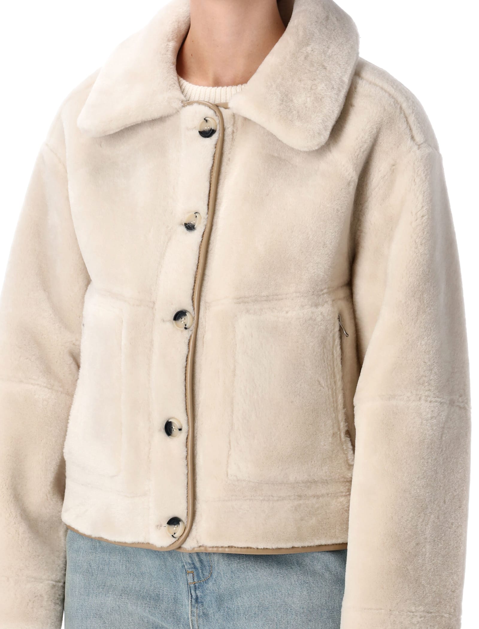 Urbancode Reversible Faux Fur Jacket With Suede Interior In Neutral
