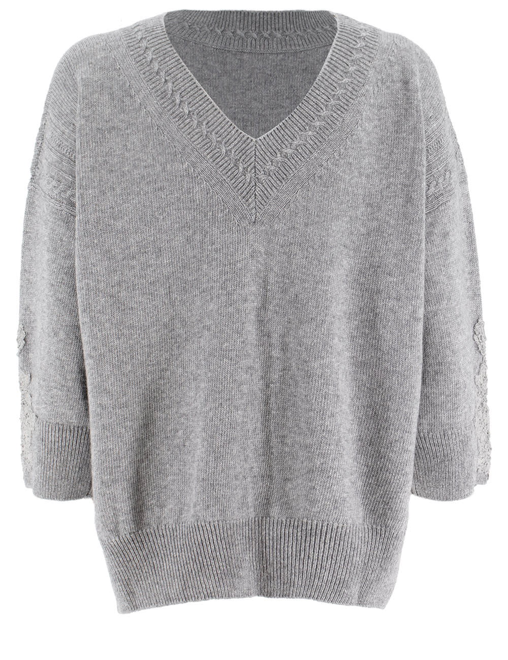 Shop Ermanno Scervino Sweater In Melange Grigio (l&b)