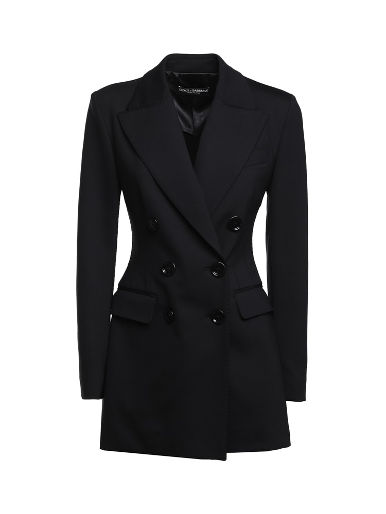 Dolce & Gabbana Double-breasted Blazer In Technical Jersey
