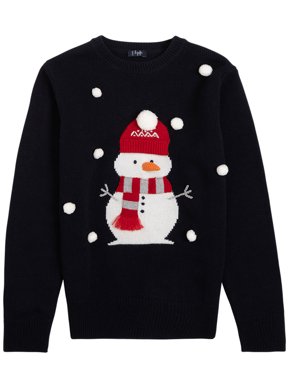 Il Gufo Blue Sweater With Snowman Print