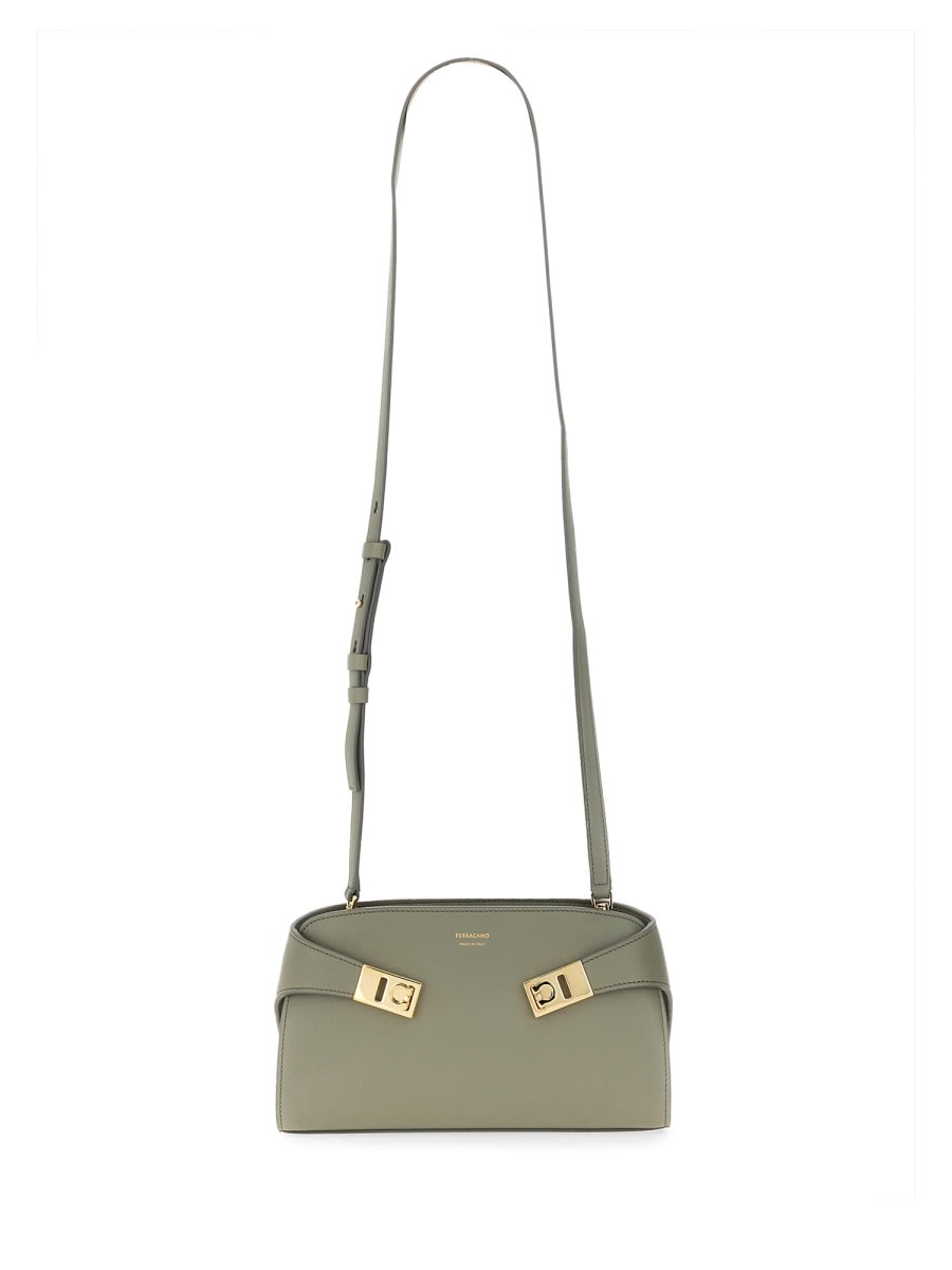 Shop Ferragamo Hug Shoulder Bag In Green