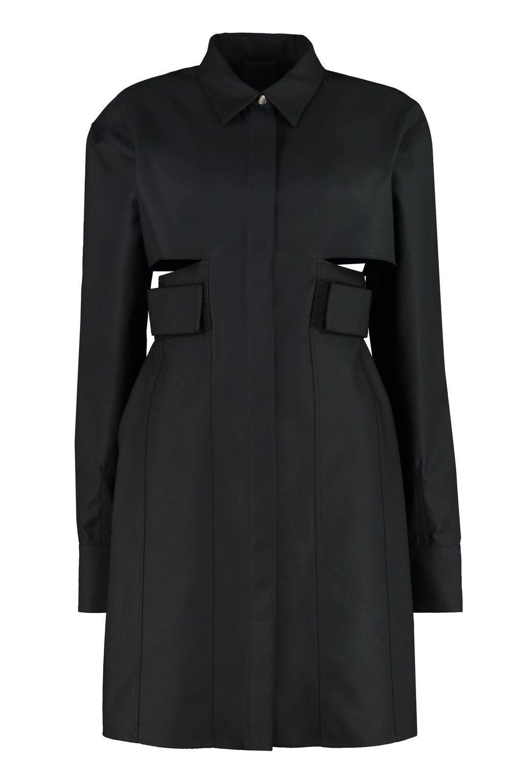 Shop Givenchy Cut-out Shirt Dress In Black