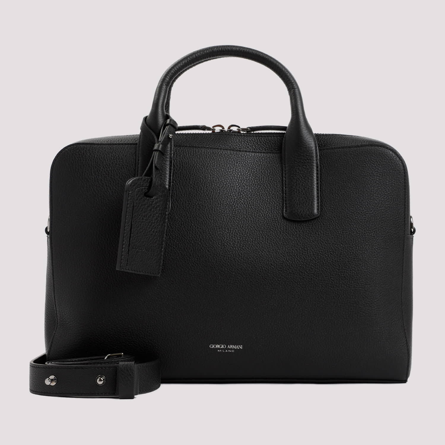Giorgio Armani Briefcase Bag In Black