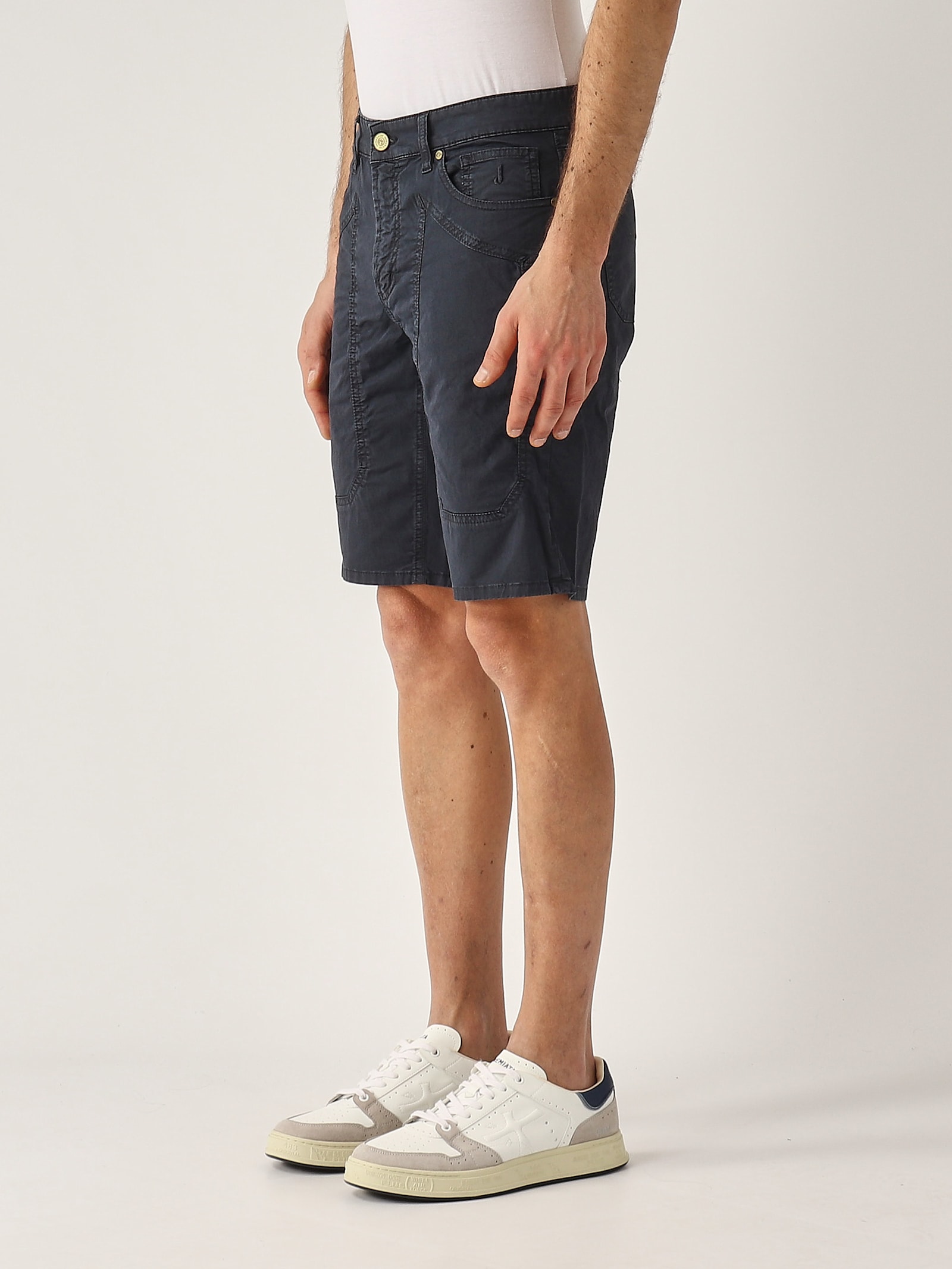 Jeckerson Bermuda Jayden Slim Fit Con Toppa In Raso Ppt No Smeriglio Bermuda In Black