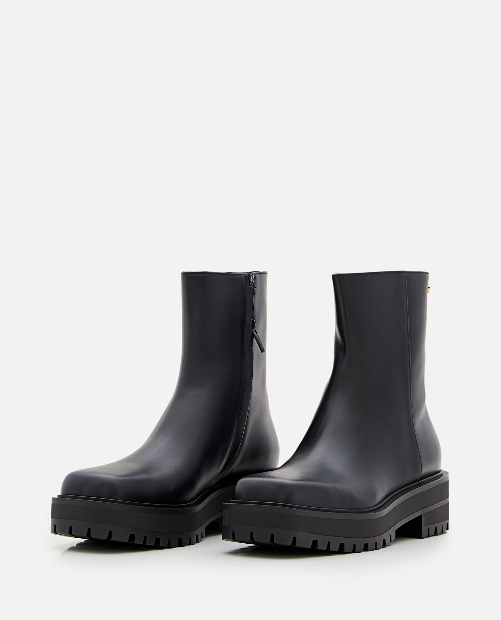 Shop Gianvito Rossi Leather Combat Boots In Black