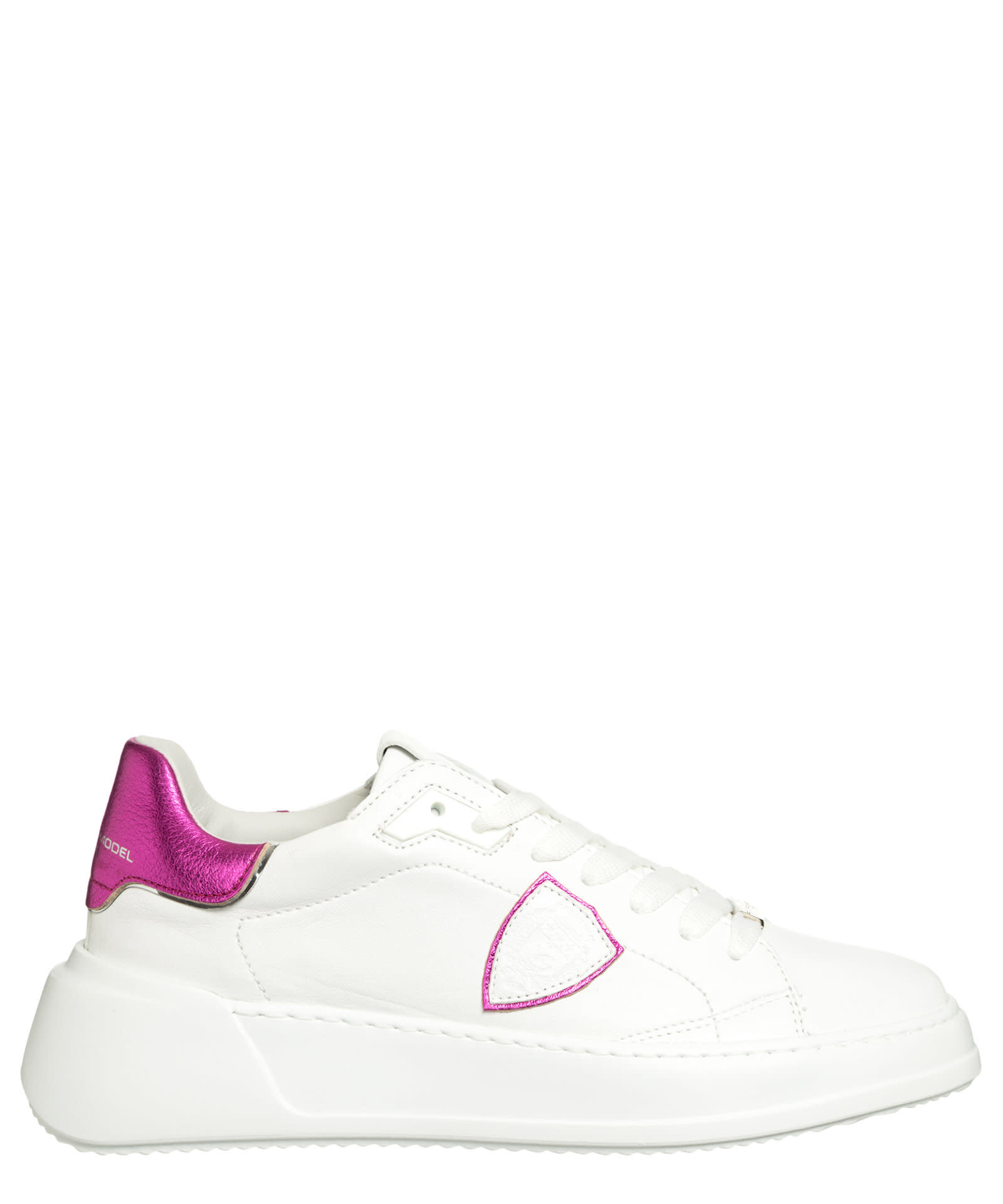 PHILIPPE MODEL TRES TEMPLE LEATHER SNEAKERS