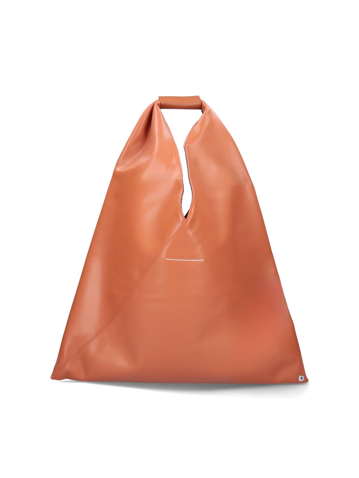 Mm6 Maison Margiela Medium Triangular Tote Bag In Eco-leather In Brown