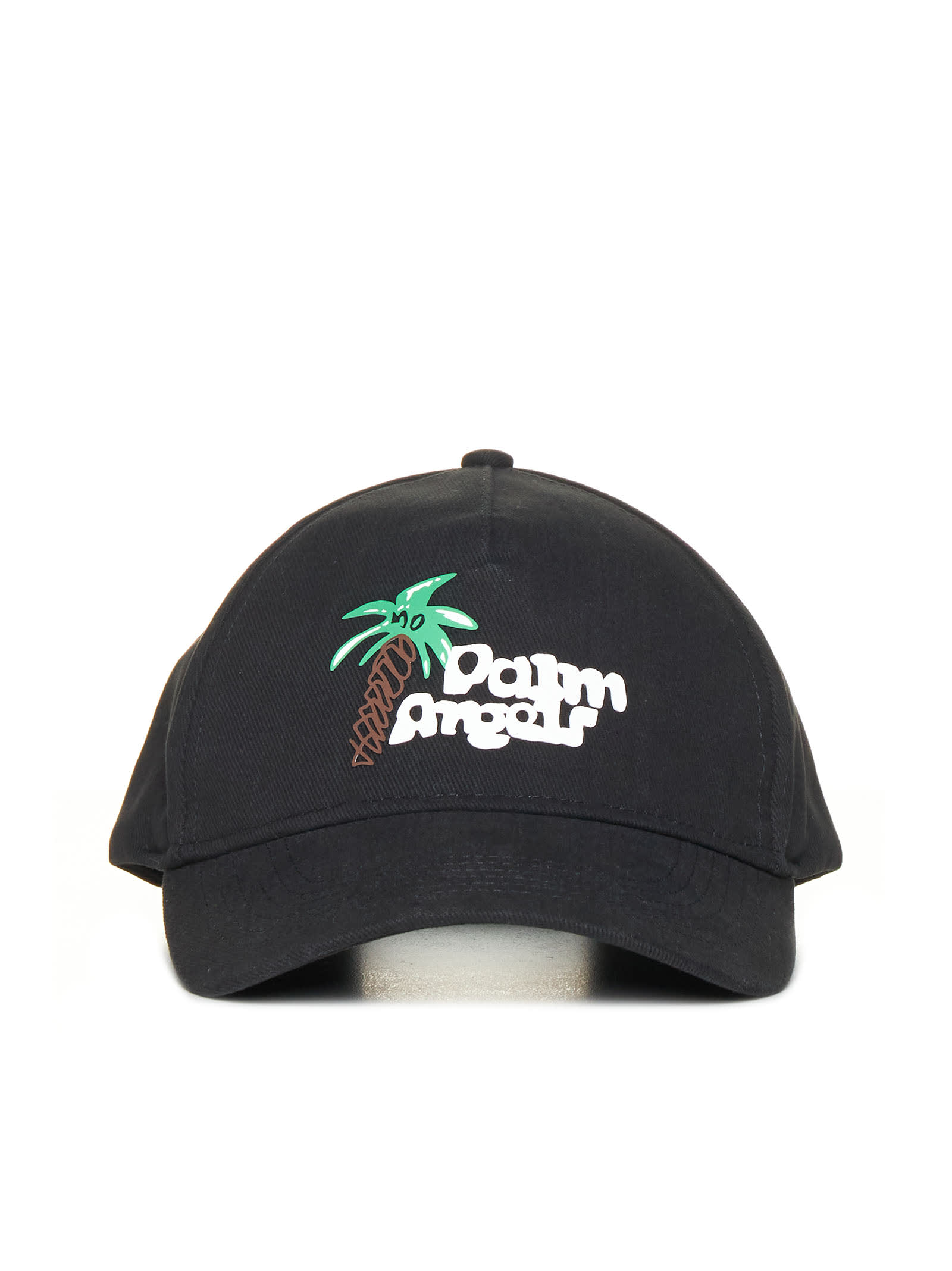 Shop Palm Angels Hat In Black White