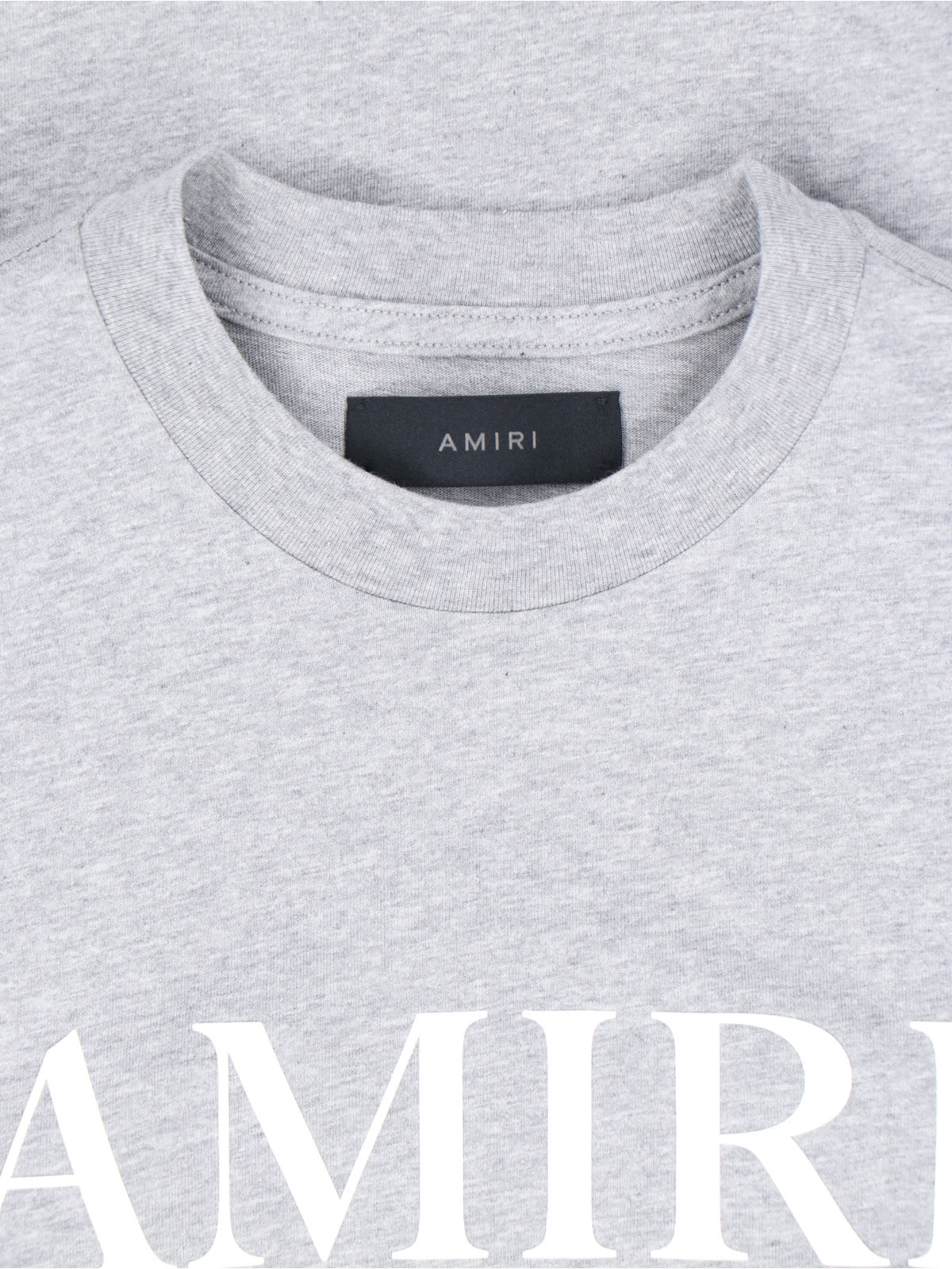 Shop Amiri Logo T-shirt In Gray