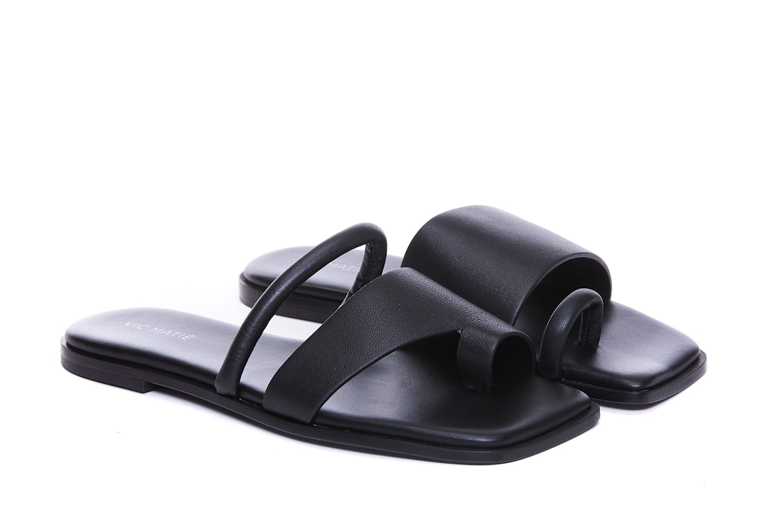 Vic Matie Vic Matié Single-finger Slipper In Calfskin Nappa In Black