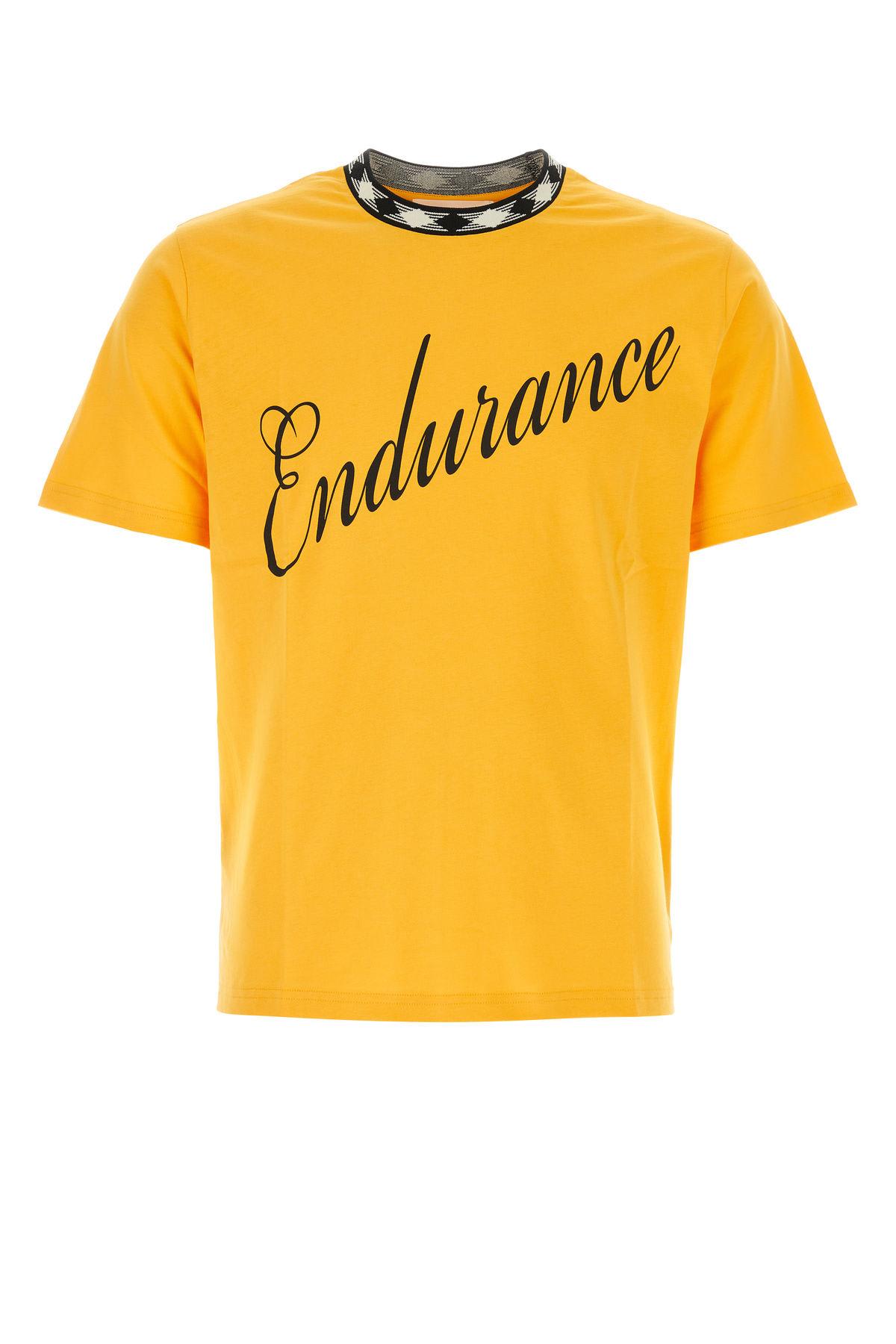 Shop Wales Bonner Yellow Cotton Endurance T-shirt In Giallo