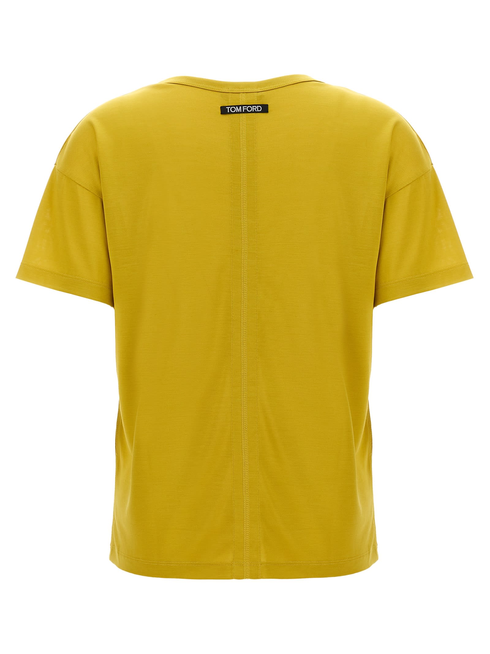 Shop Tom Ford Silk T-shirt In Yellow