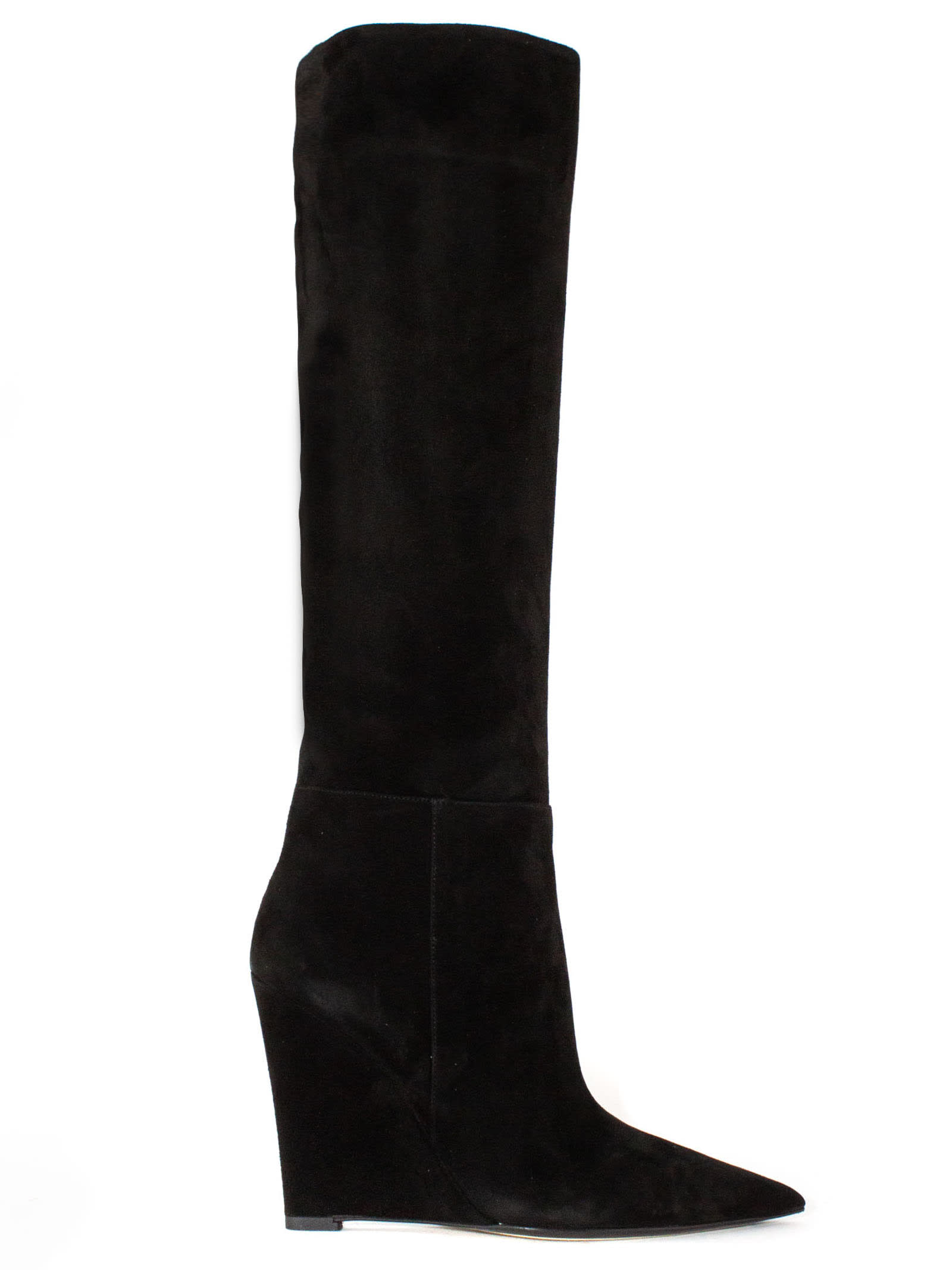 Black Suede Knee-high Boots