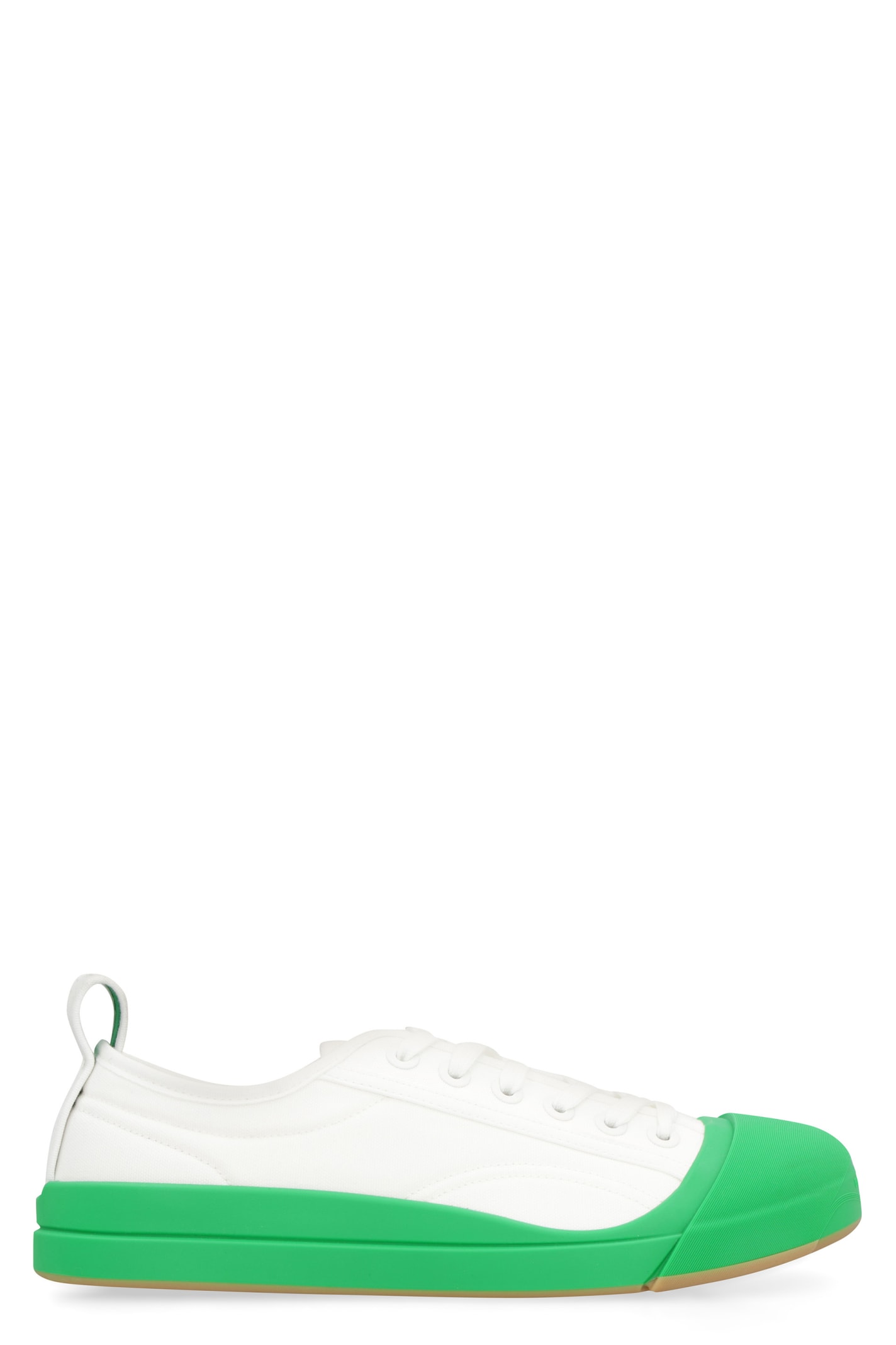 Shop Bottega Veneta Vulcan Fabric Low-top Sneakers In White