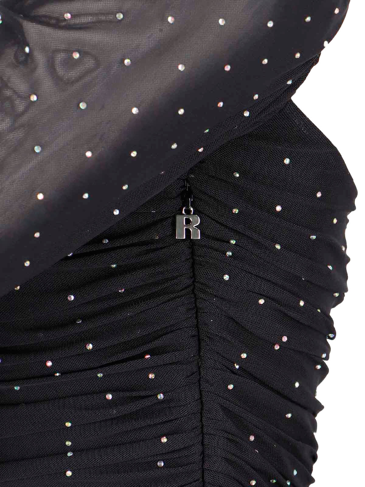 Shop Rotate Birger Christensen Rhinestone Mini Dress In Black