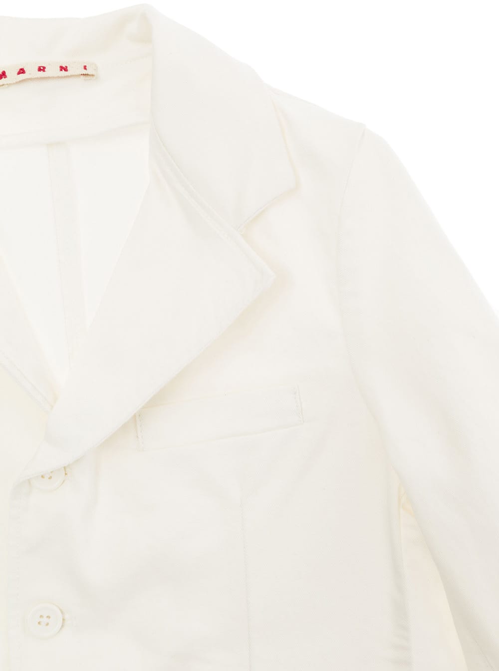 Shop Marni White Single-breasted Jacket With Notched Revers In Stretch Cotton Girl