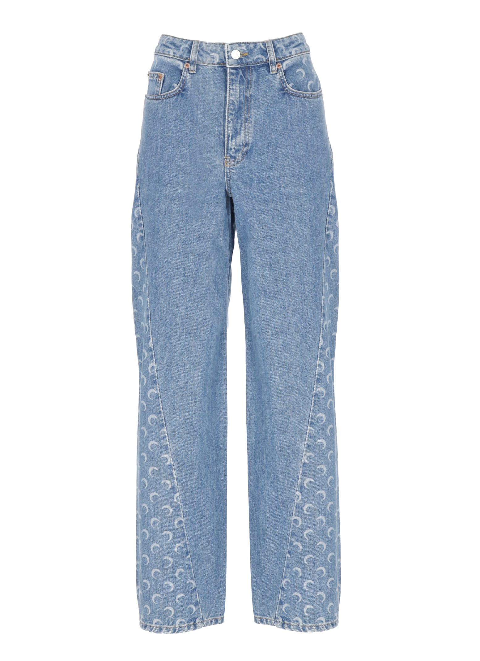 Marine Serre Moon Jeans In Blue