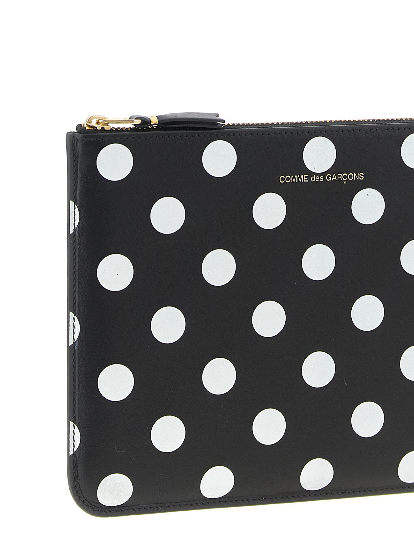 Comme Des Garçons Polka Dots Printed Wallet In Multi