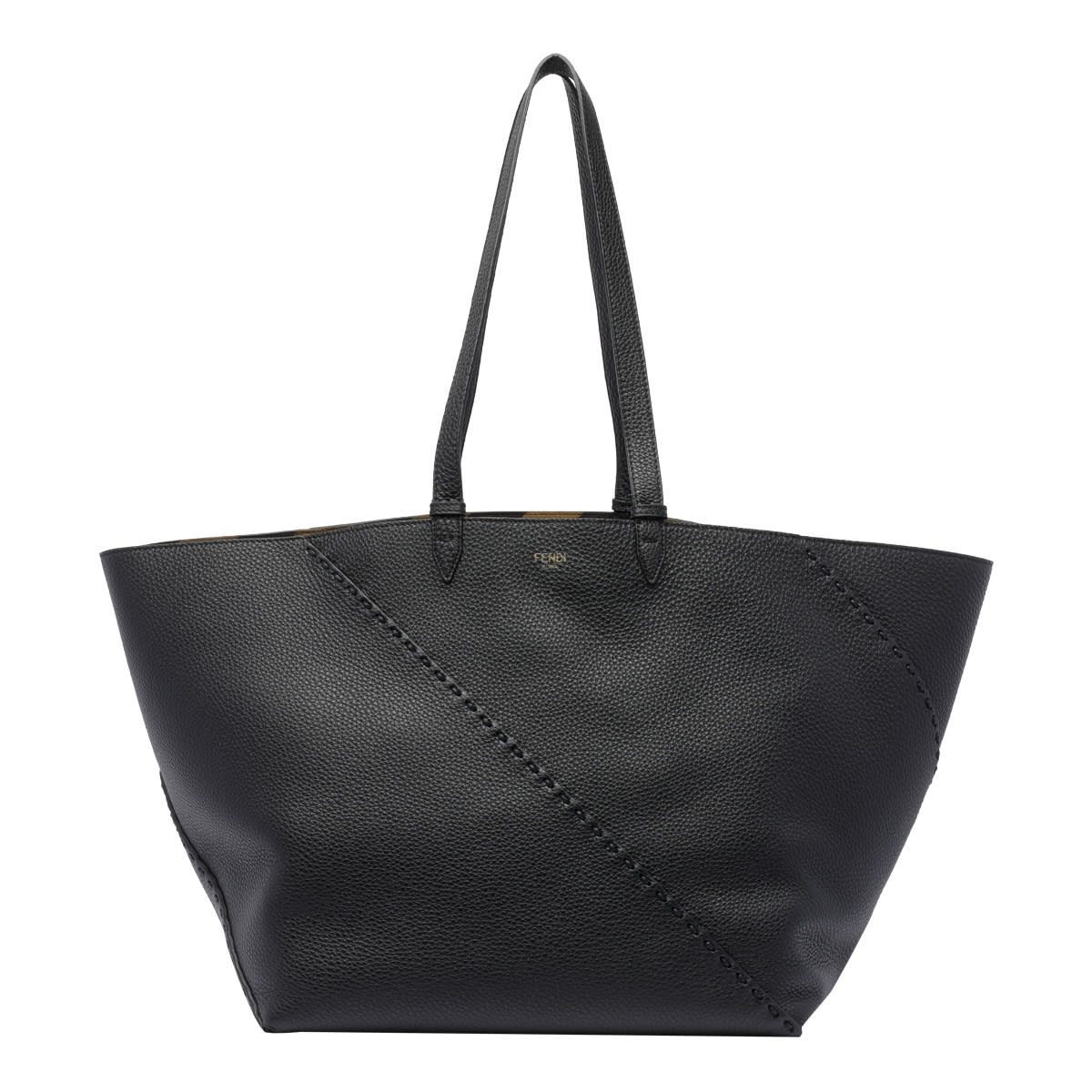 Fendi Large Diagonal Selleria Shopping Bag