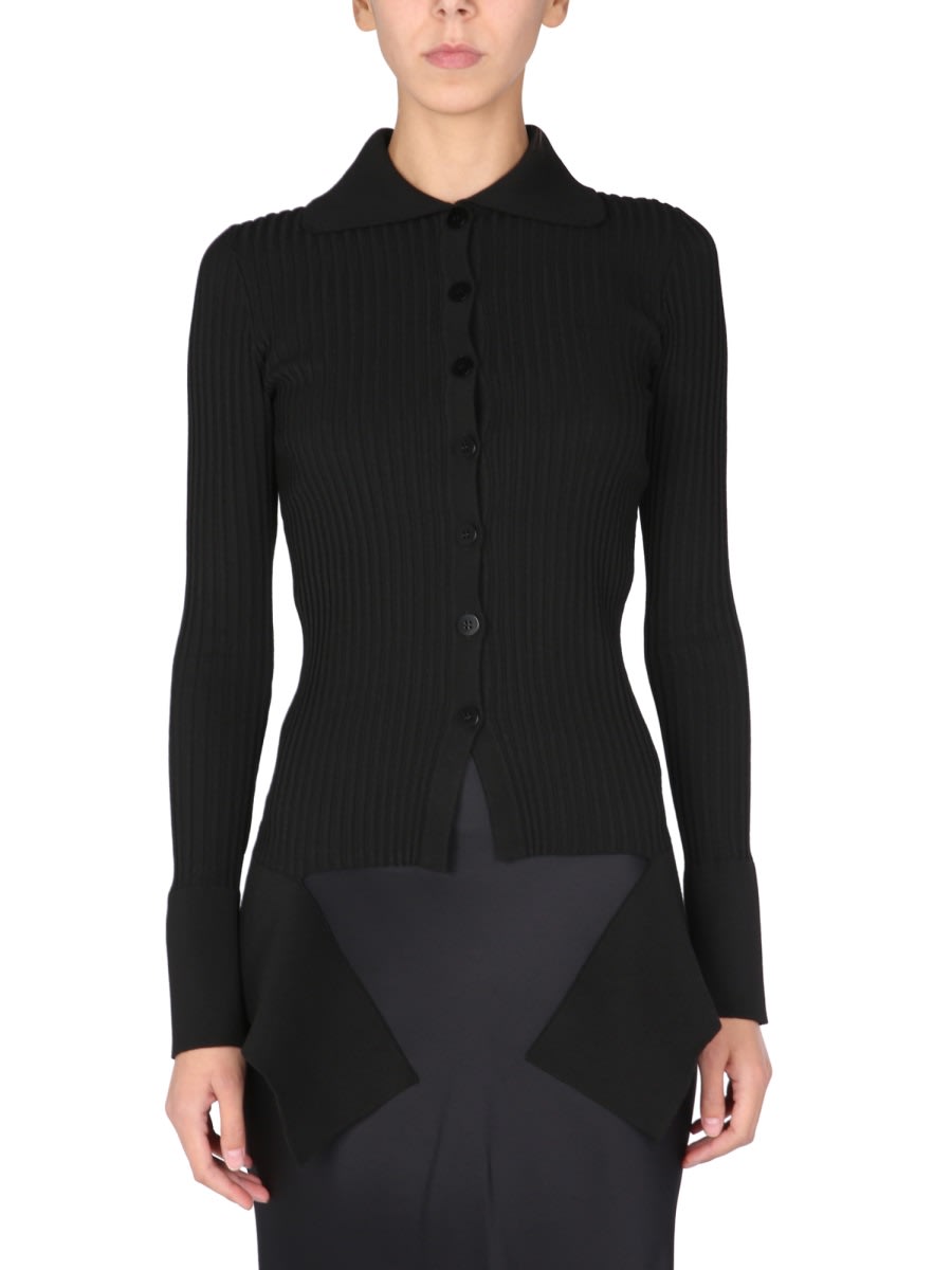 Shop Andreädamo Cardigan With Cut Out Details In Black