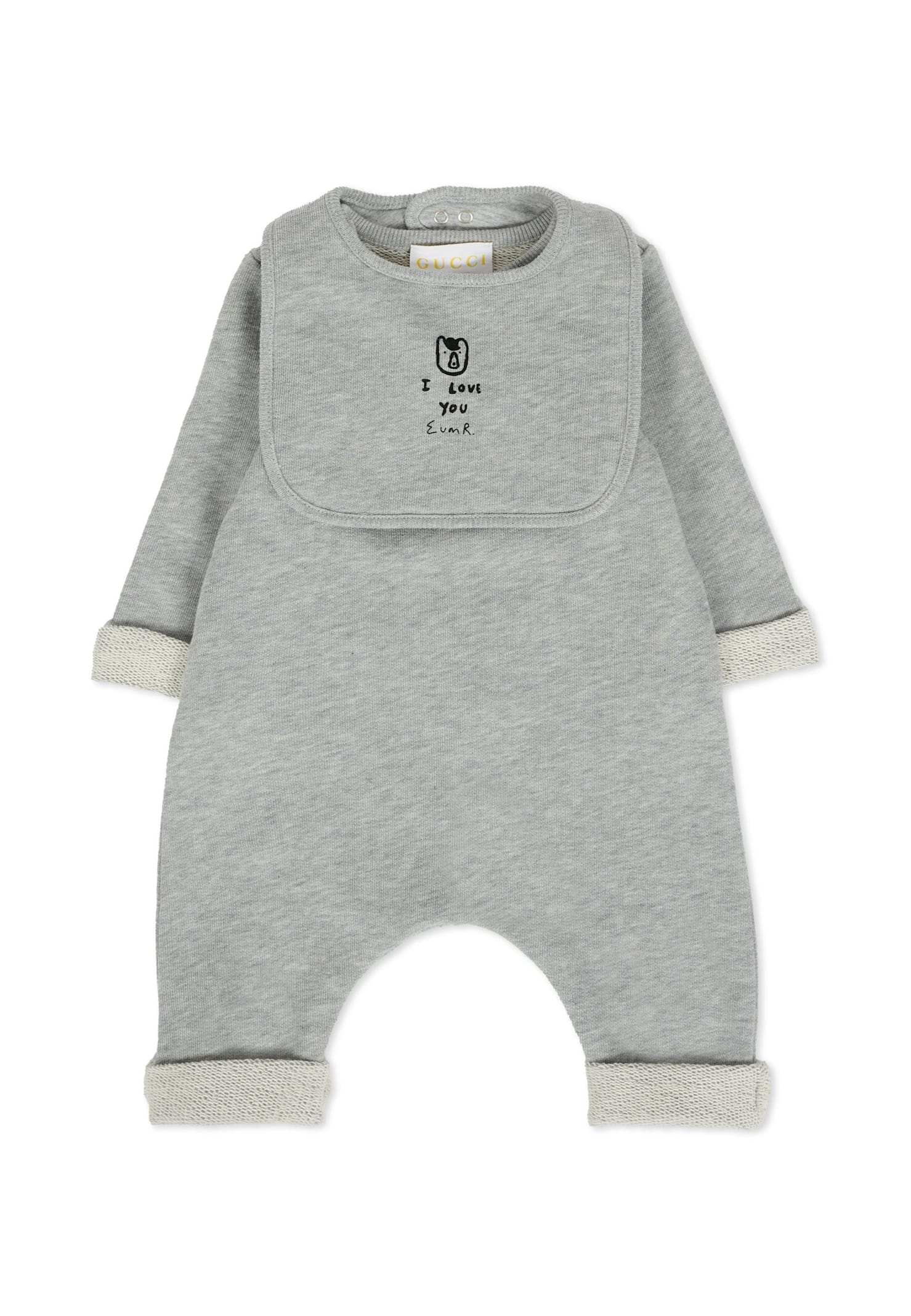 Gucci Grey Set For Babykids With Dog In Gray