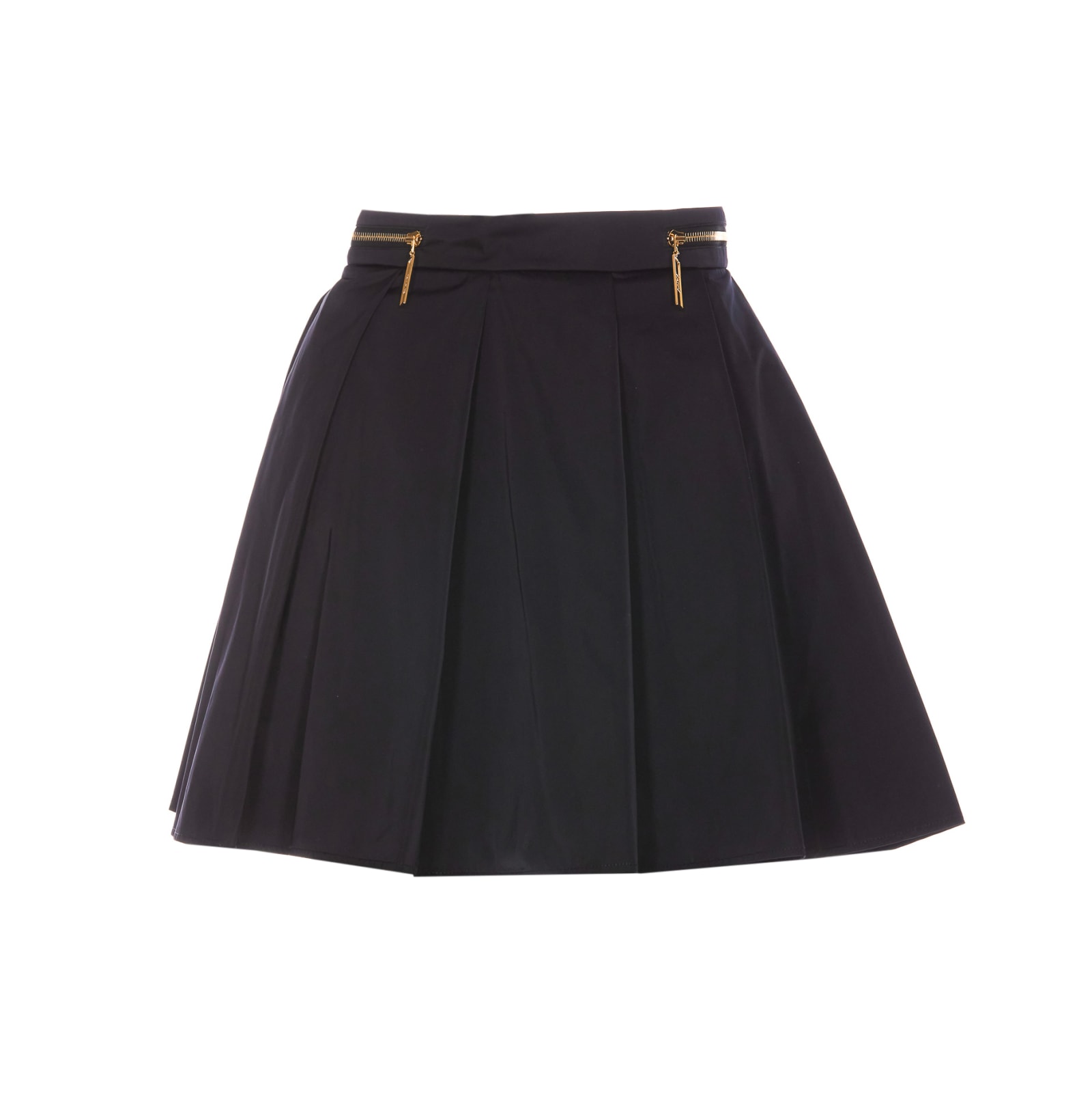 Technical Nylon Pleated Zipped Skirt