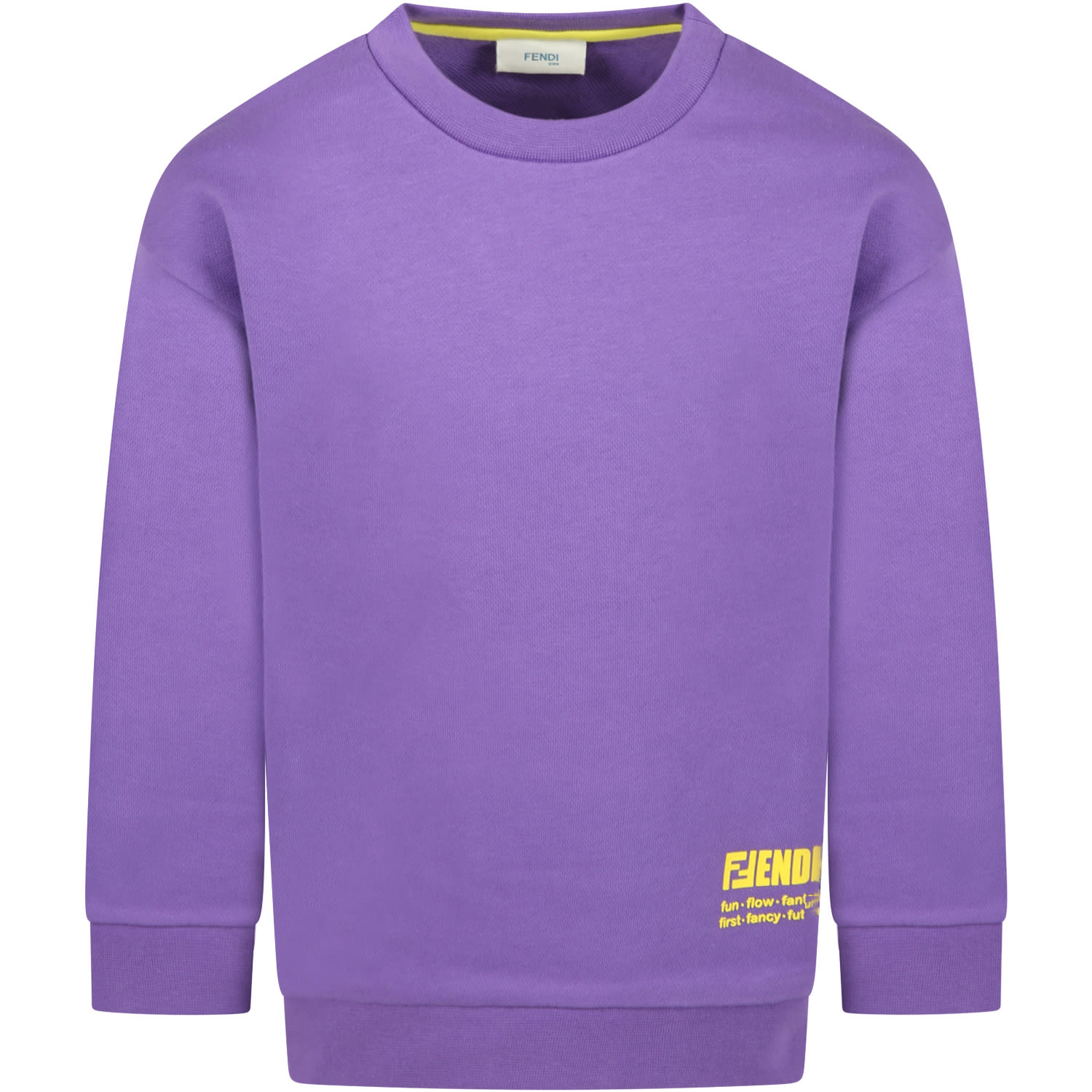 Fendi Purple Sweatshirt For Kids With Double Ff