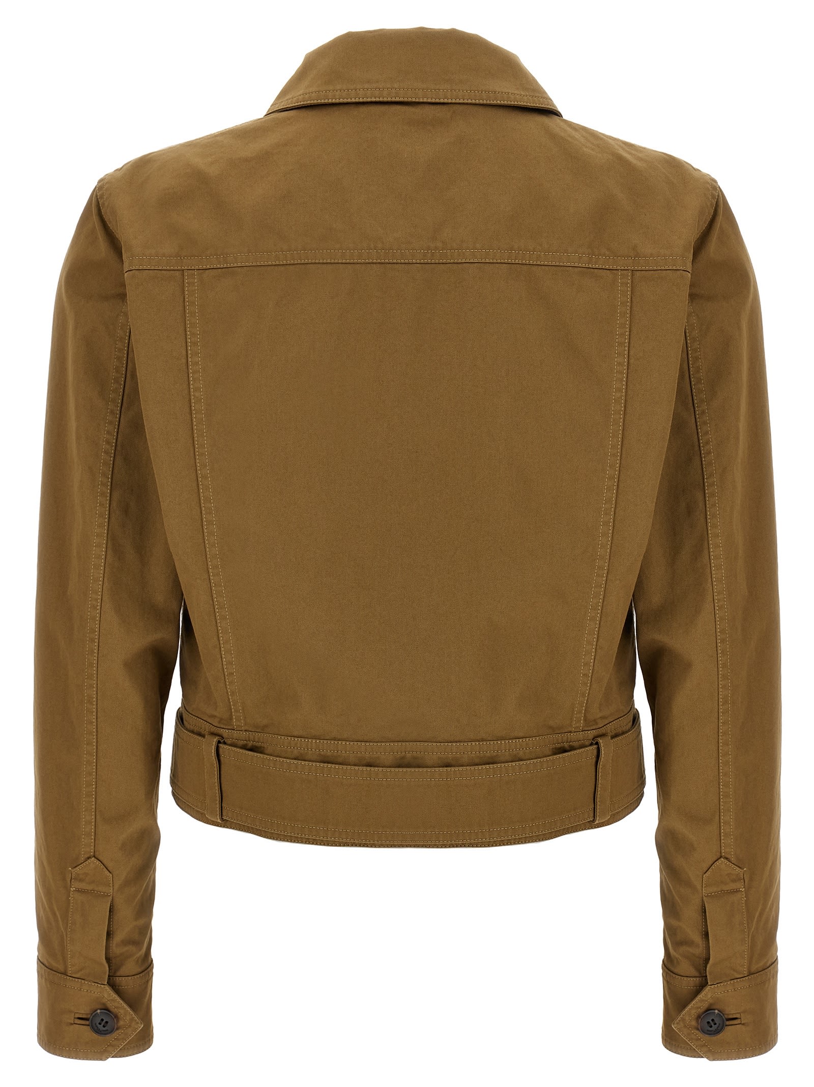 Saint Laurent Brown Canvas Jacket In Brown