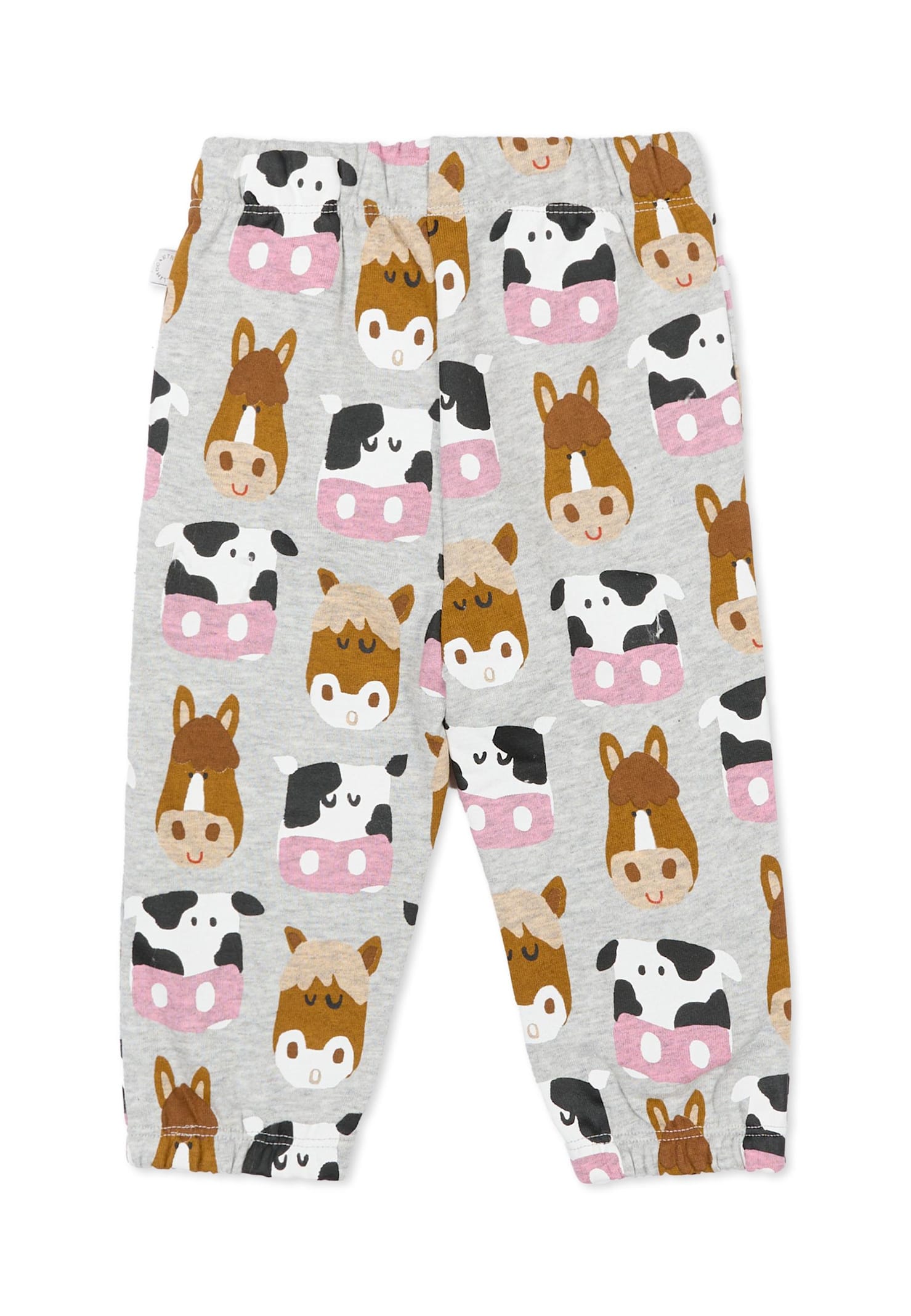 Stella Mccartney Grey Trousers For Baby Boy With Animal Print In Gray