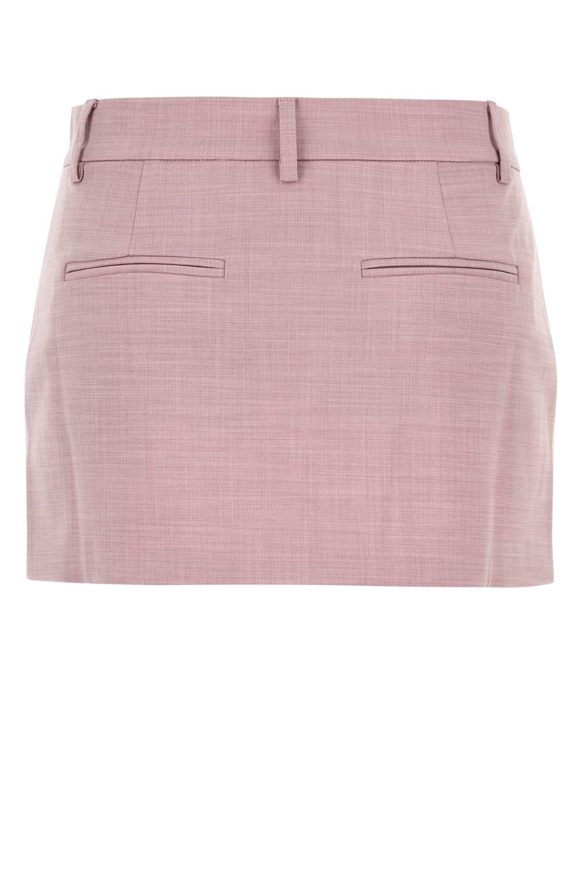 The Andamane Pink Stretch Polyester Blend Mini Skirt In Peony