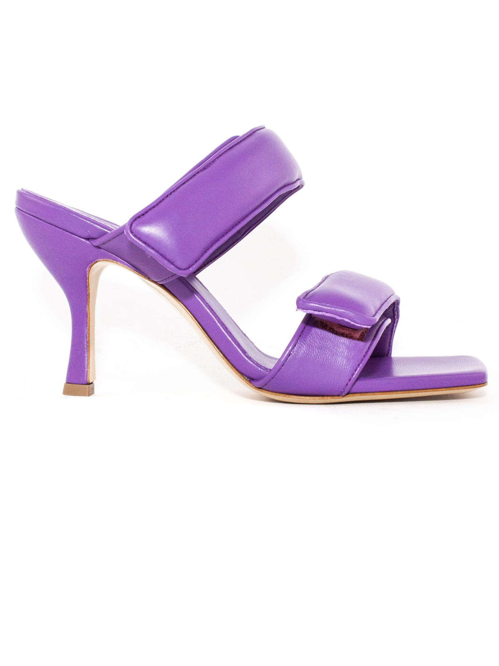 Shop Gia Borghini Purple Leather Perni 03 Sandals