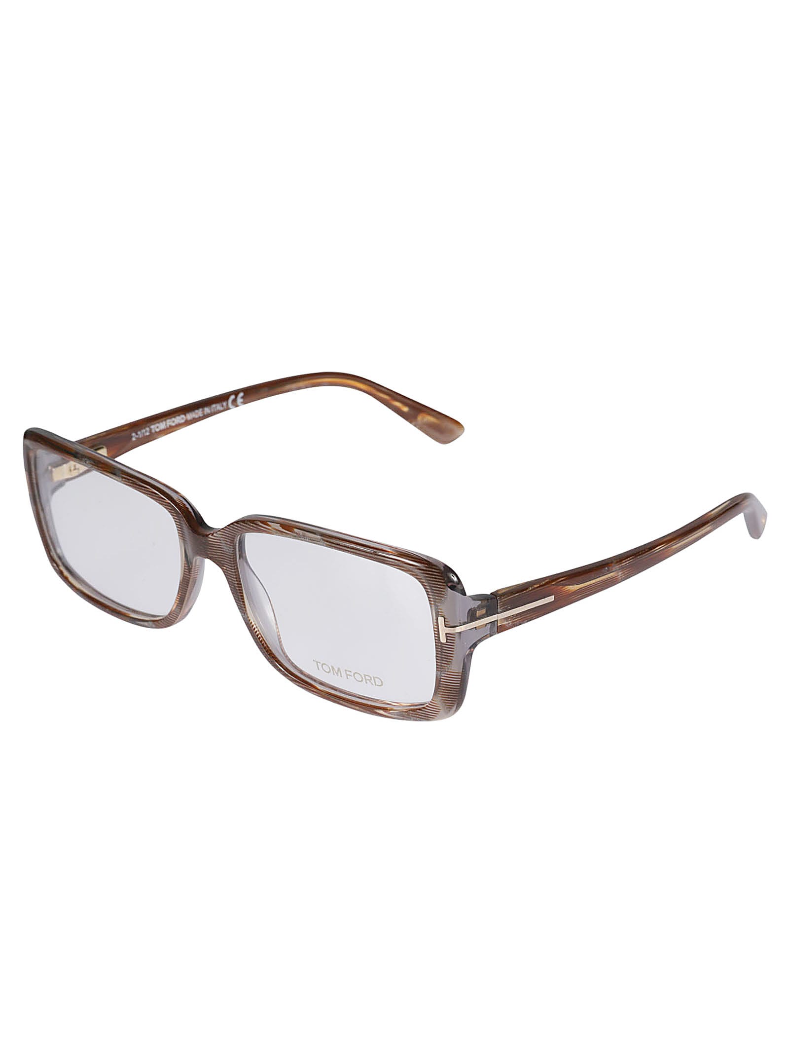 Shop Tom Ford Stripe Effect Frame Glasses In 059