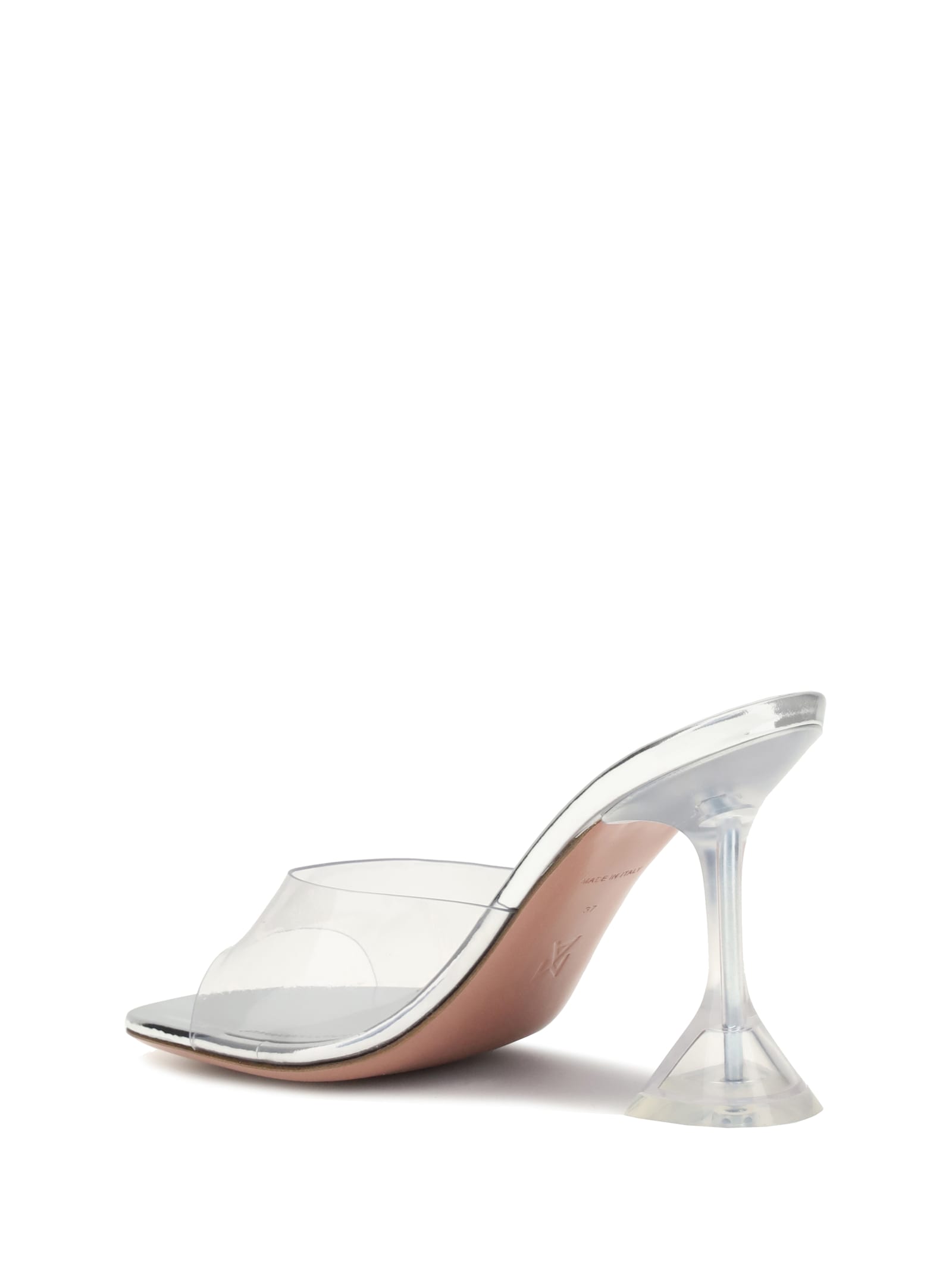 Amina Muaddi Transparent Pvc Lupita Glass Mules