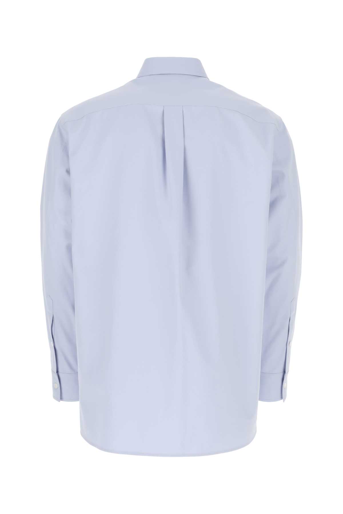 Shop Valentino Powder Blue Cotton Blend Oversize Shirt In C43