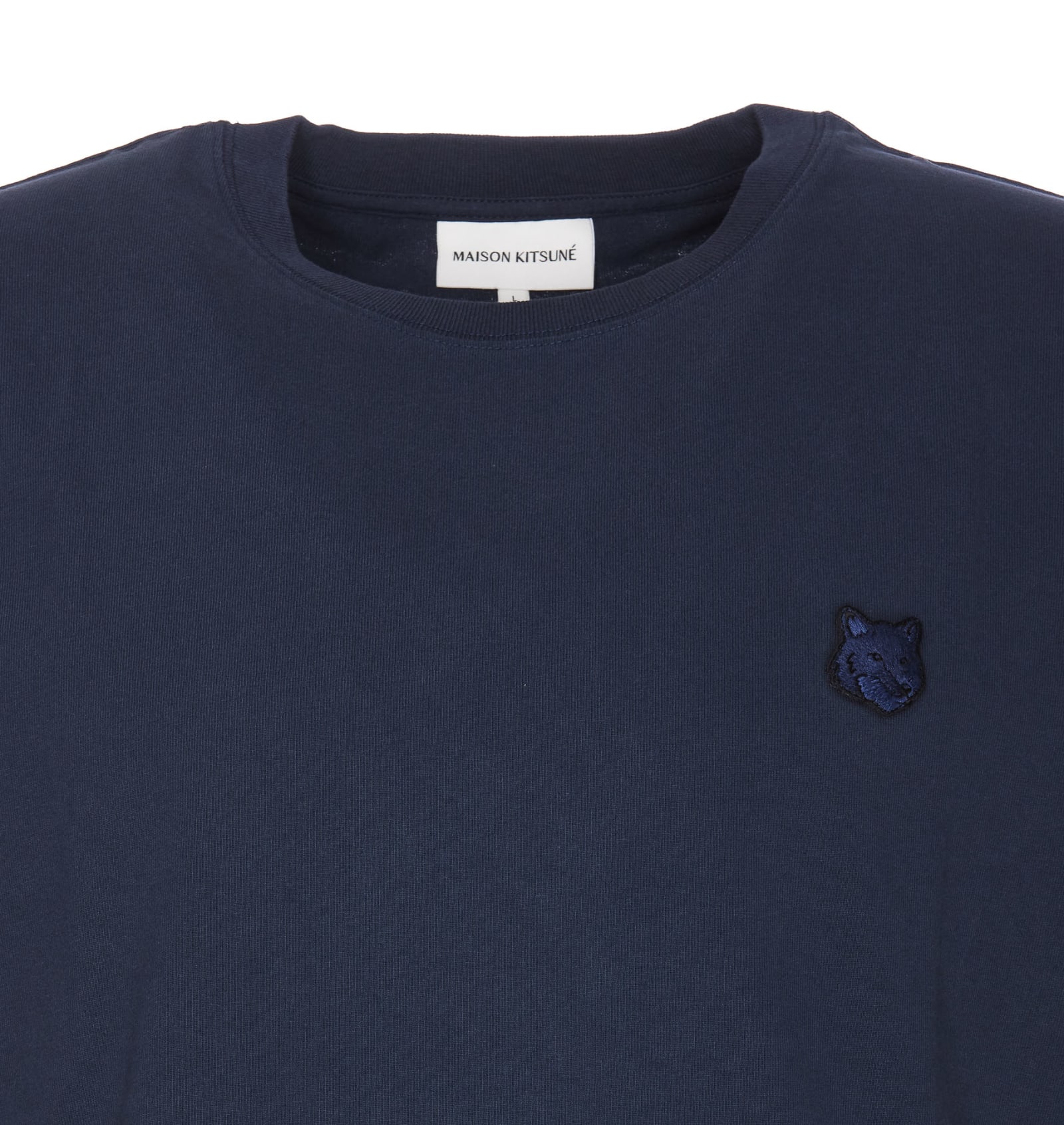 Shop Maison Kitsuné Bold Fox Head Patch Comfort T-shirt In Blue