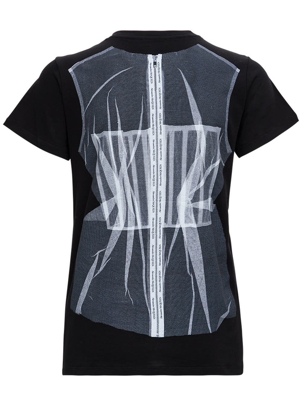 Alexander McQueen Cotton T-shirt With Corset Print