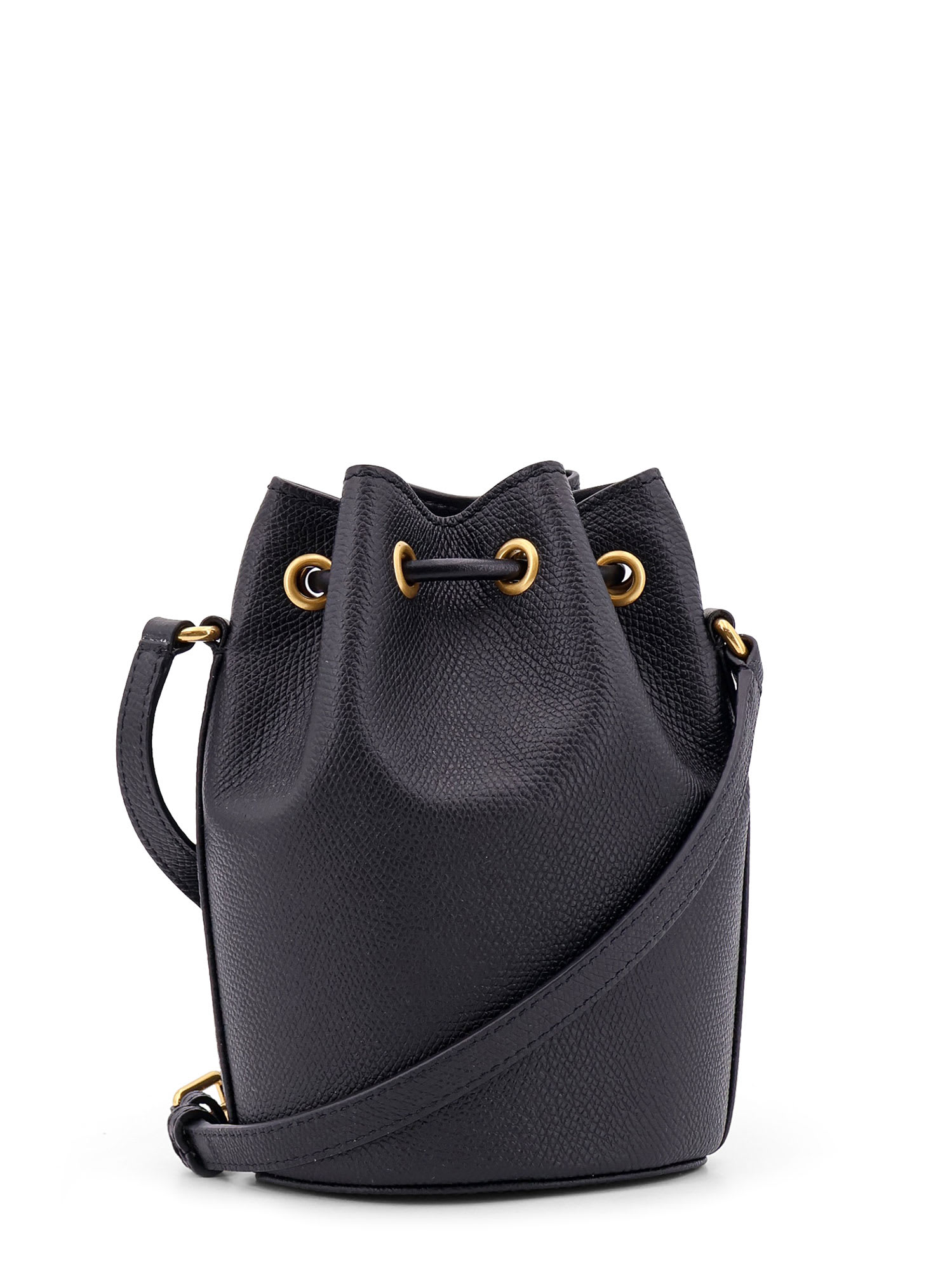 Valentino Garavani Vlogo Signature Mini Leather Bucket Bag In Black