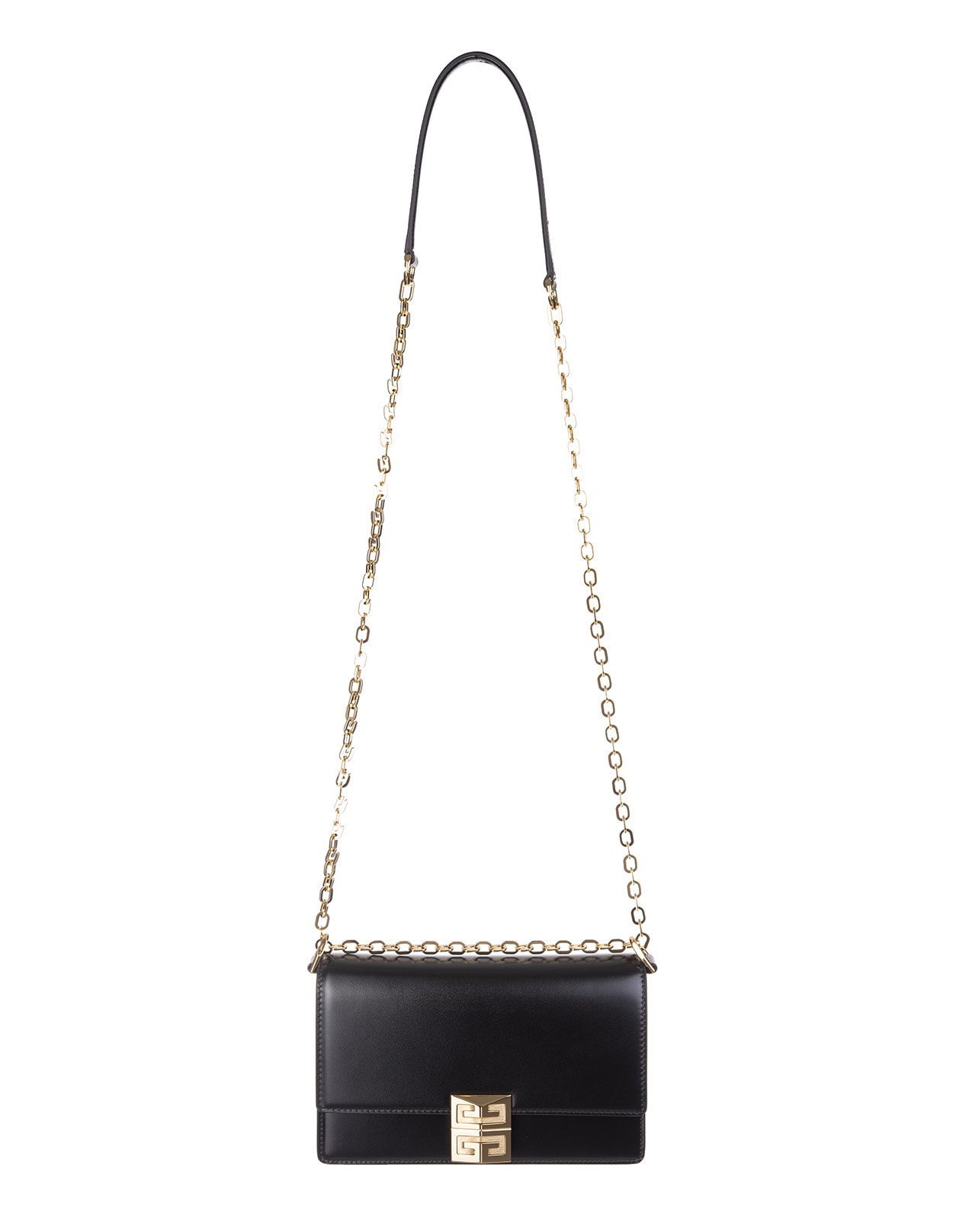 Givenchy Small 4g Bag In Black Box Leather With Golden Chain