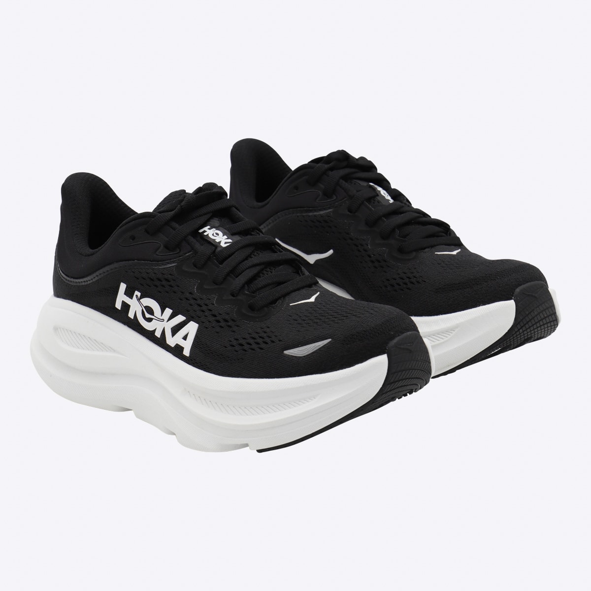 Hoka Black And White Bondi 9 Sneakers In Black